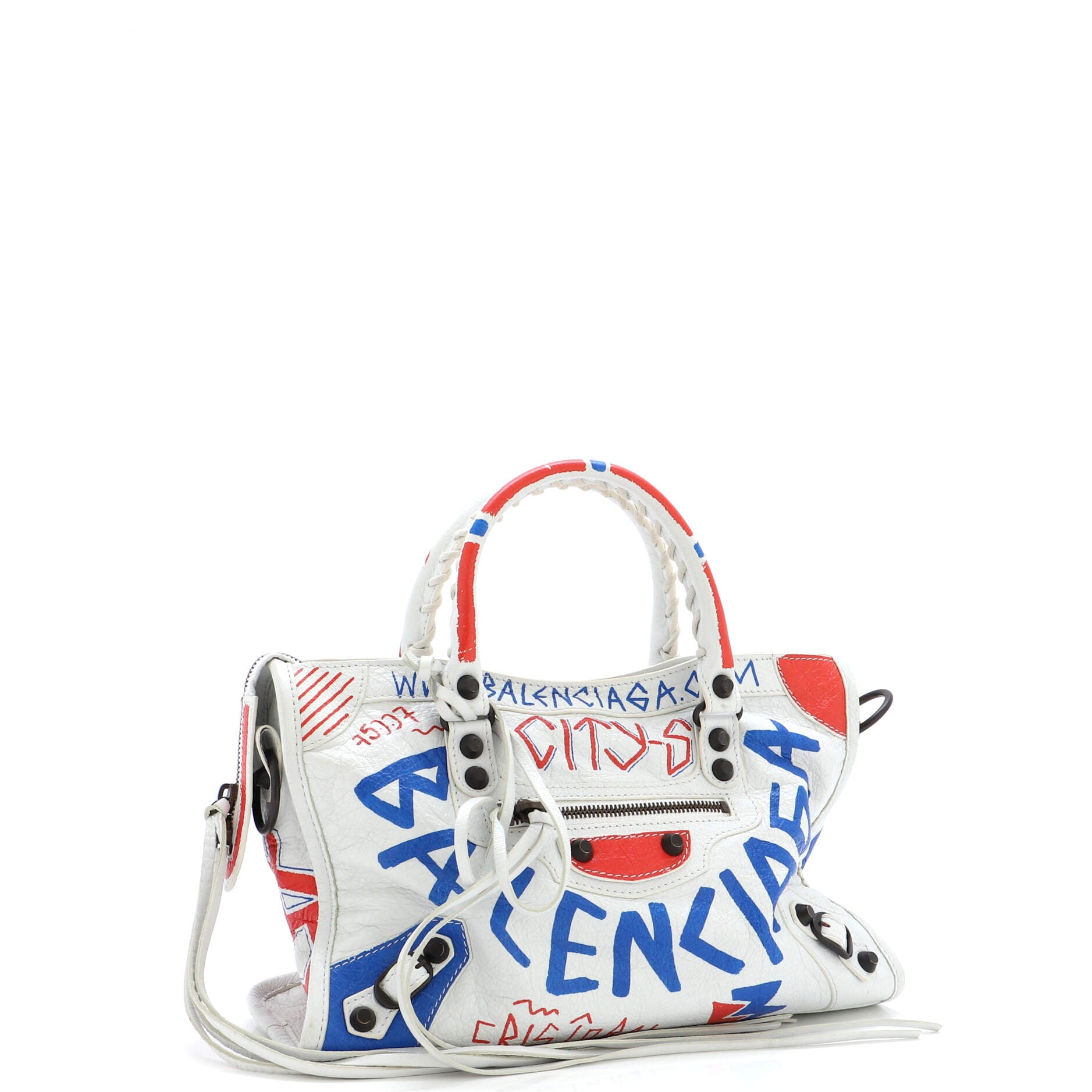 Balenciaga Classic City AJ Graffiti-Print Satchel Bag