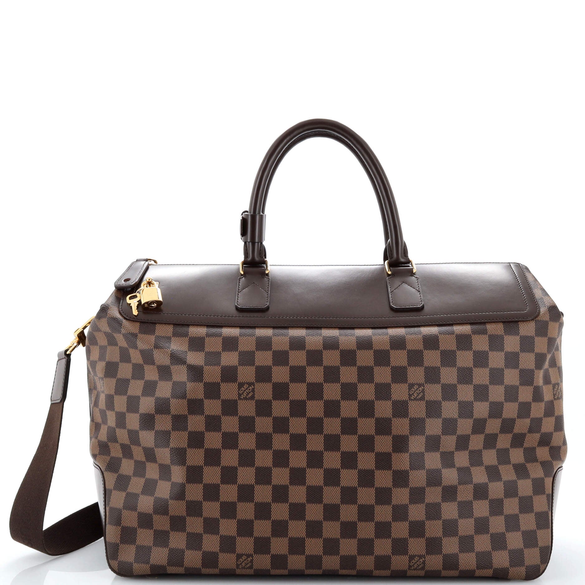 Pre-owned Louis Vuitton Neo Greenwich Leather Travel Bag In Brown