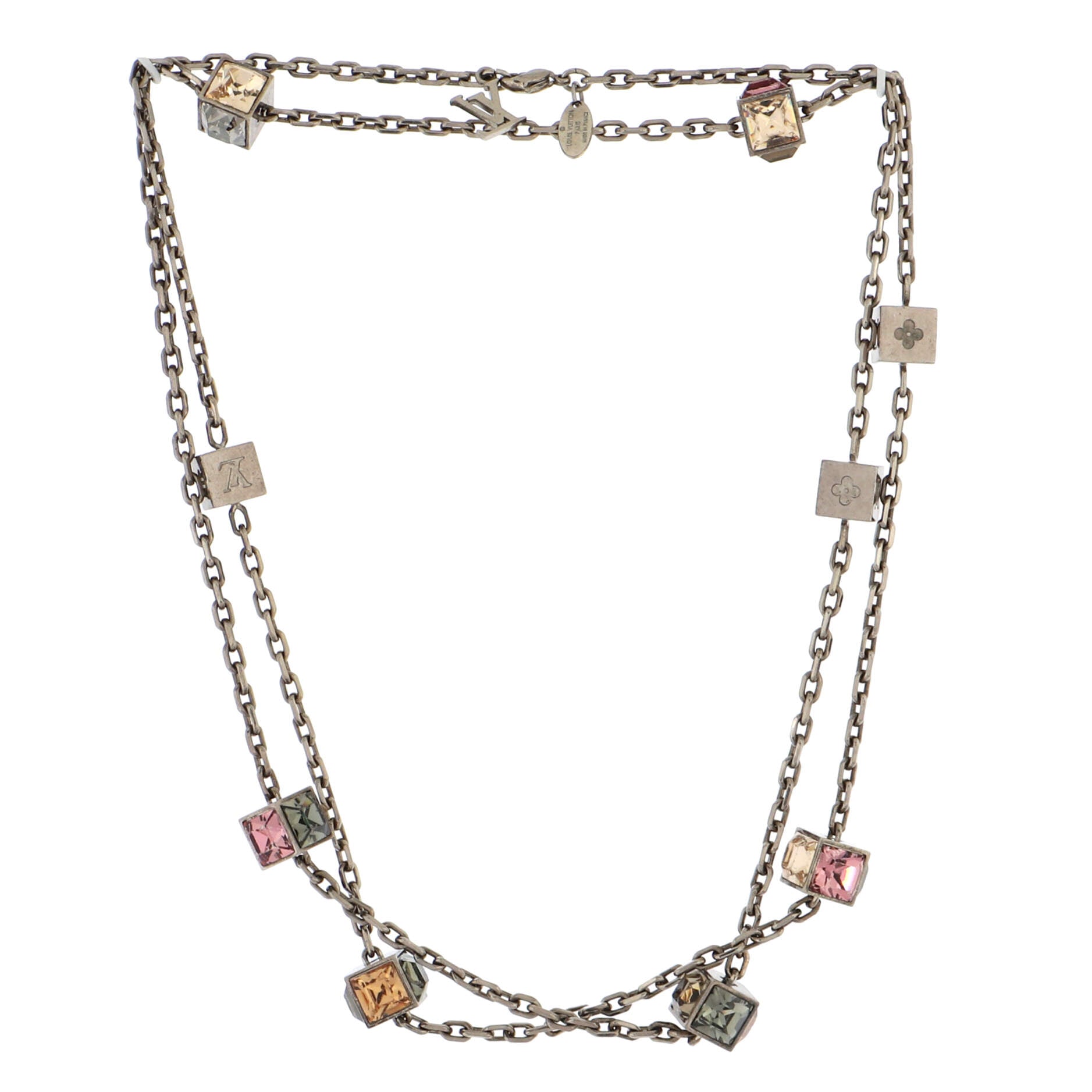 LOUIS VUITTON Metal Crystal Louise By Night Necklace | FASHIONPHILE