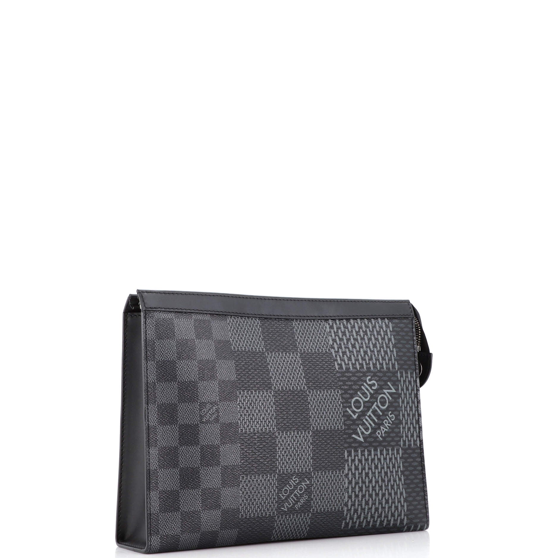 Louis Vuitton Pochette Voyage Clutch Bag MM Gray Graphite NWT And