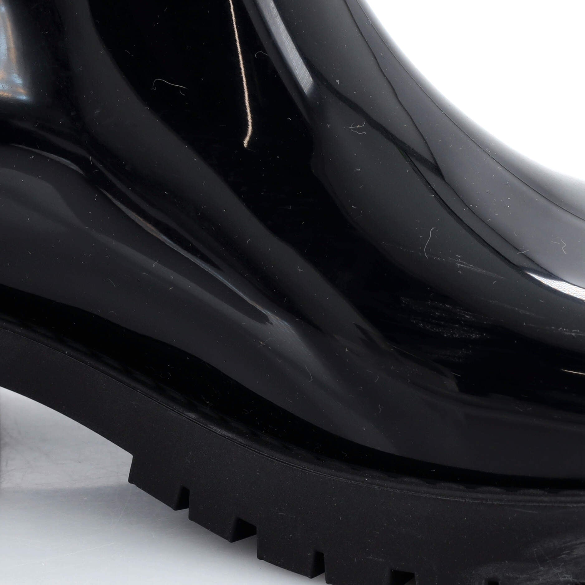 Louis Vuitton Rubber Embossed Monogram Drops Flat Half Boots 37 Black