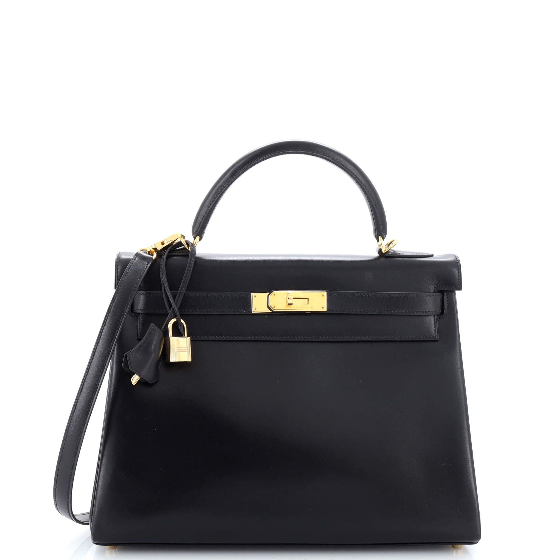 Hermes Birkin Sellier bag 25 Black Box calf leather Gold hardware