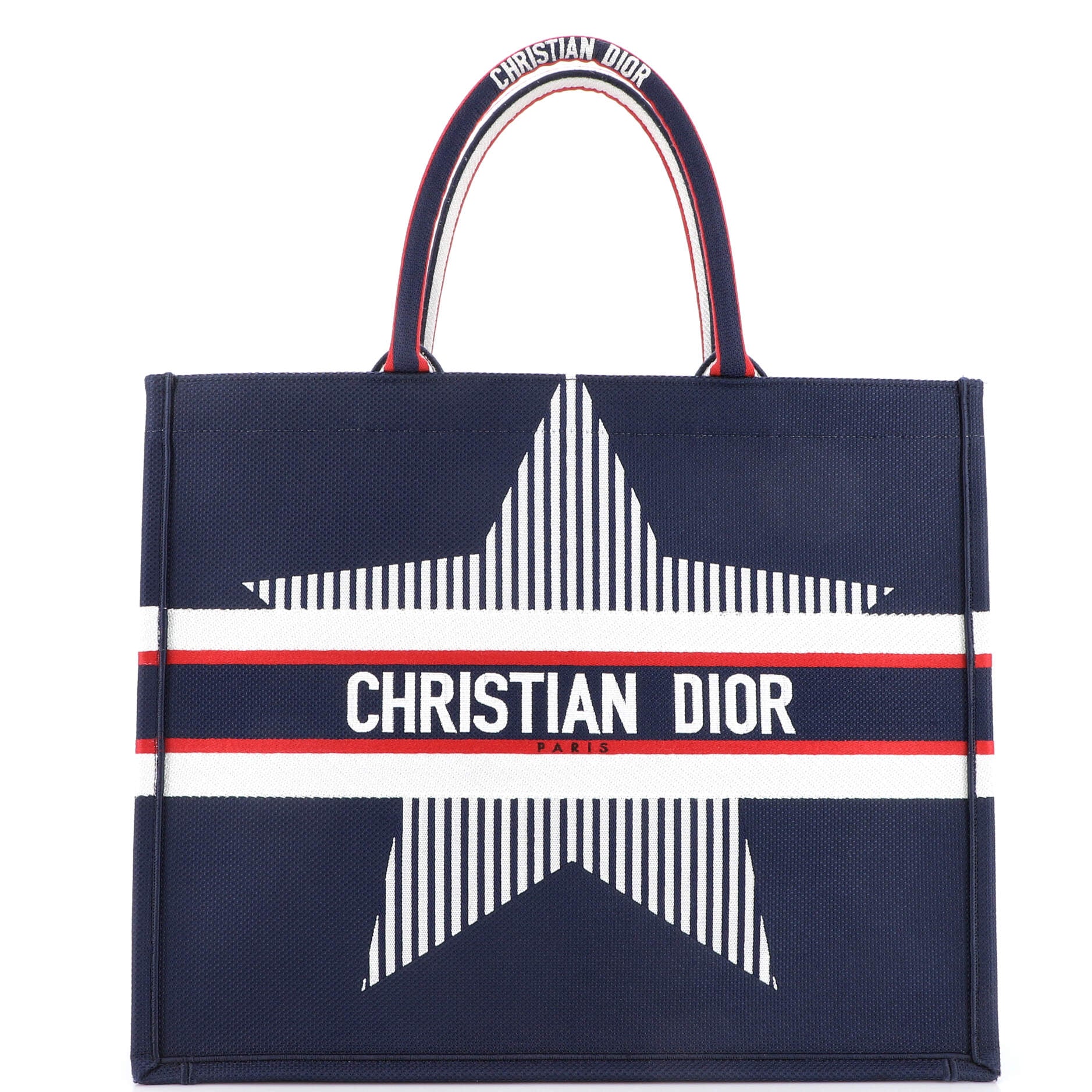 Christian Dior Blue Canvas Large Book Tote