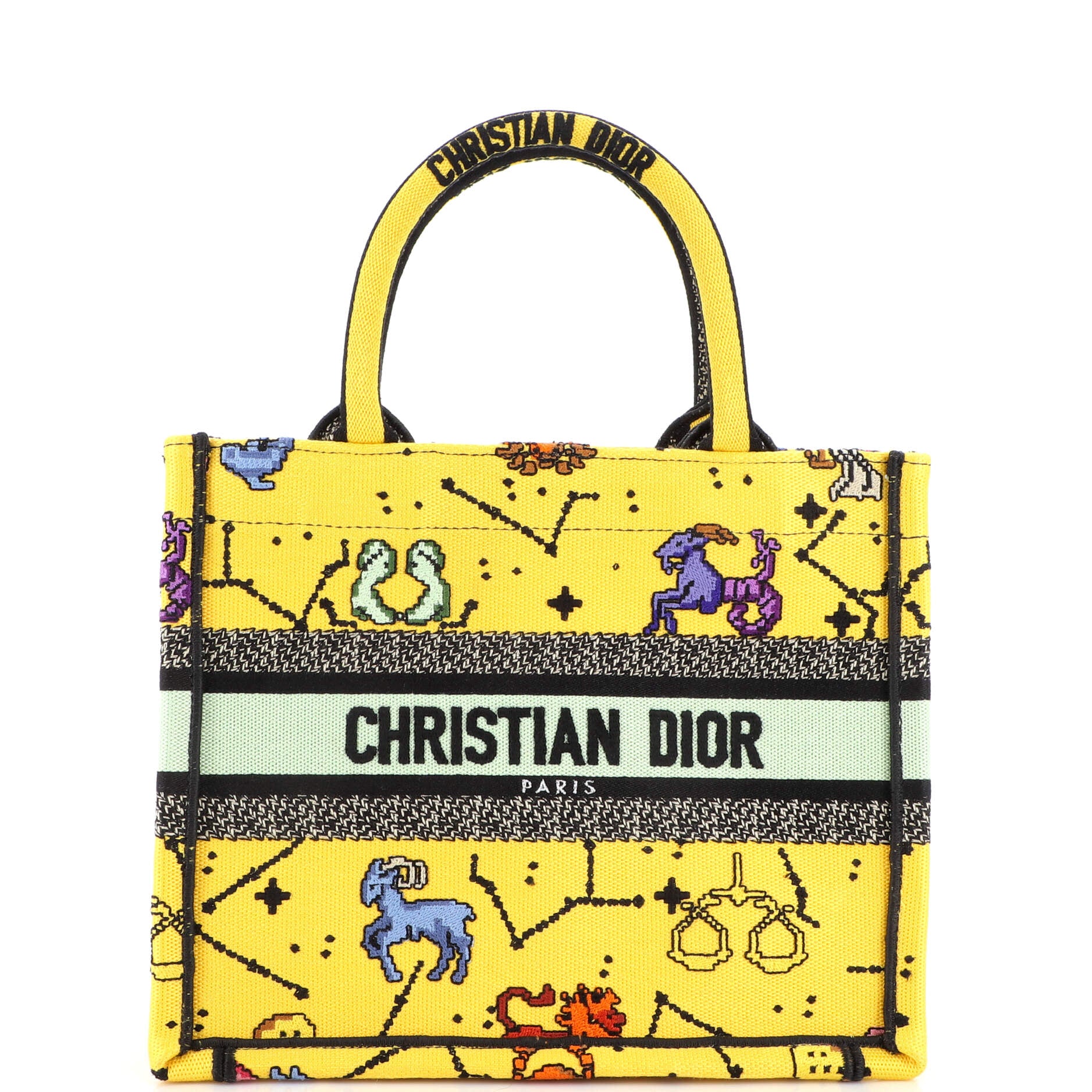 Christian Dior Book Oblique Embroidered Canvas Tote Bag