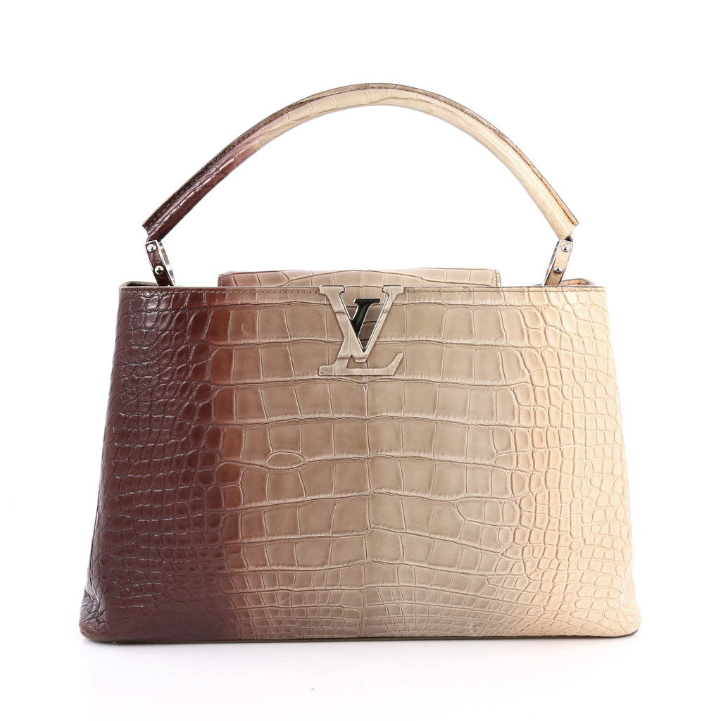 Buy Louis Vuitton Capucines Handbag Crocodile MM Gray 2166301 – Rebag