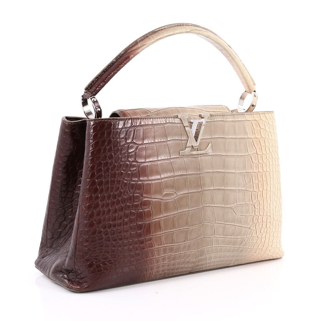 Buy Louis Vuitton Capucines Handbag Crocodile MM Gray 2166301 – Trendlee