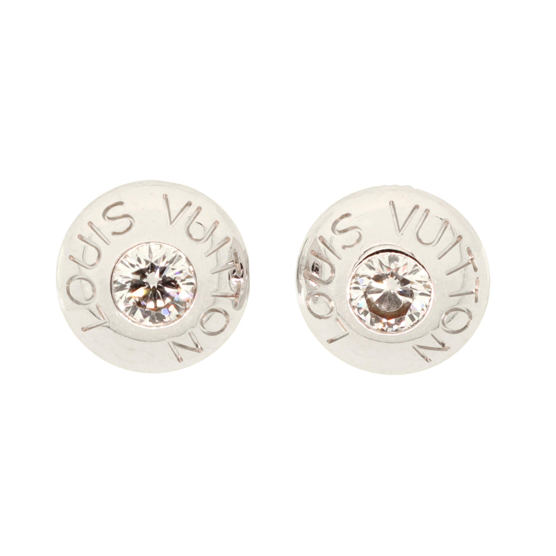 Louis Vuitton Diamond Gold Stud Earrings