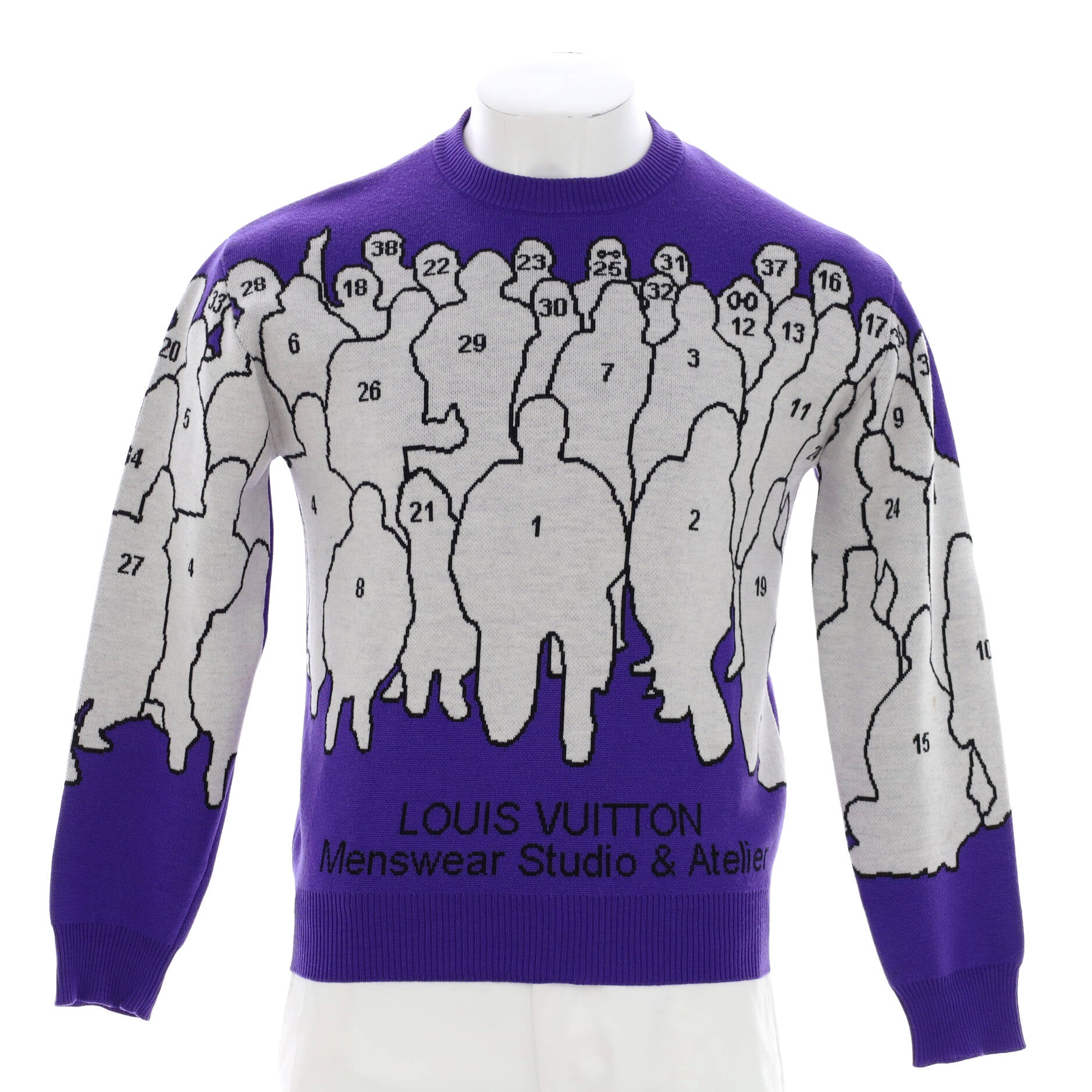Louis Vuitton Men's Giant Distorted Damier Crewneck Sweater Wool