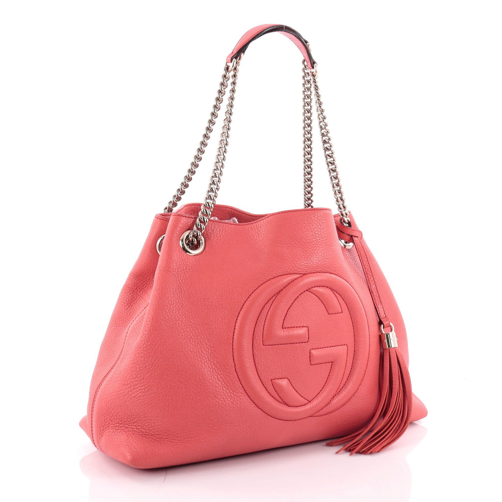 Buy Gucci Soho Shoulder Bag Chain Strap Leather Medium Pink 2168601 – Rebag