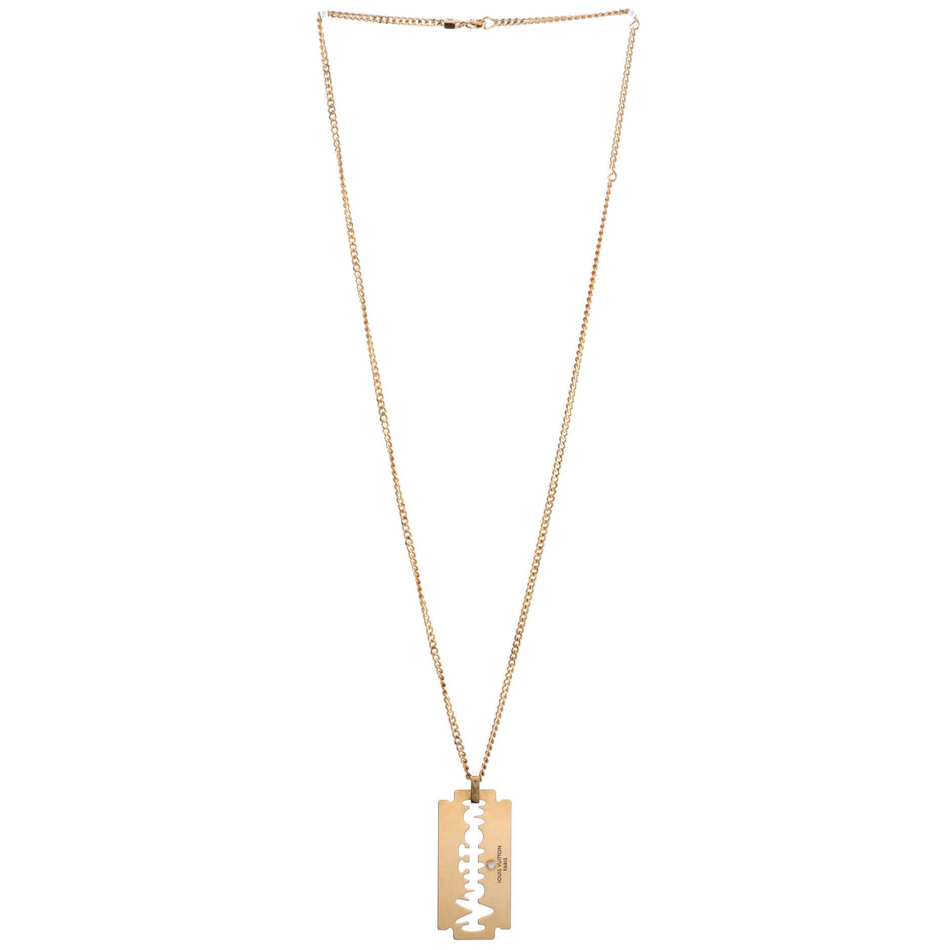 Louis Vuitton Blade Pendant Necklace Rose Gold