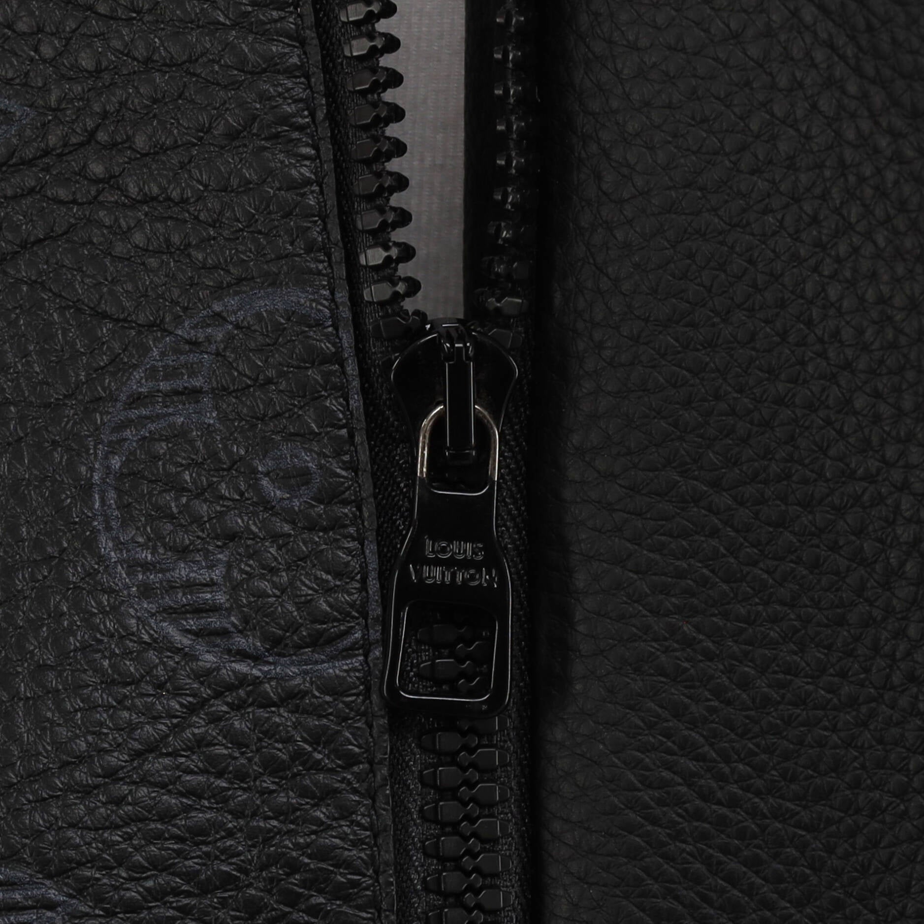 Louis Vuitton Black Leather Cropped Zip Front Jacket M Louis Vuitton