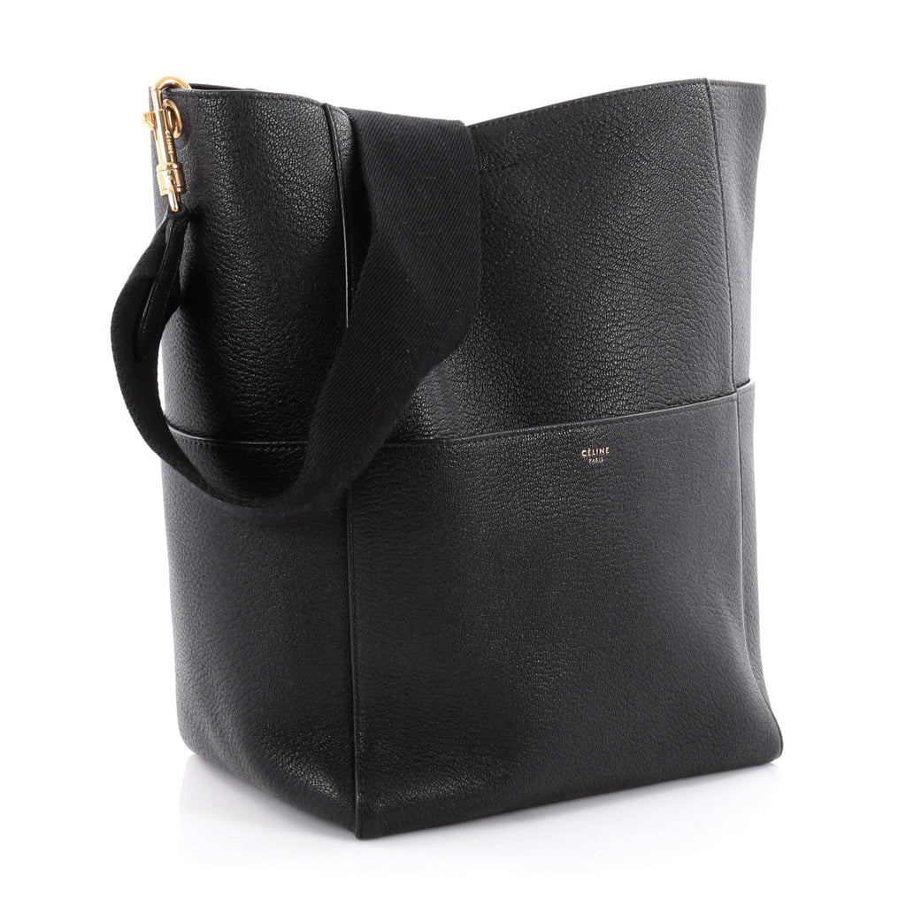 Buy Celine Sangle Seau Handbag Calfskin Large Black 2179002 – Rebag