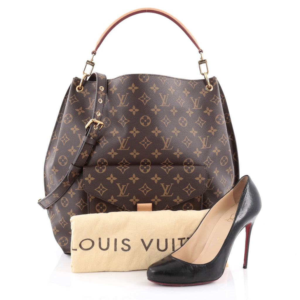 Louis Vuitton Capucines Handbag Wicker with Leather BB Black 437031