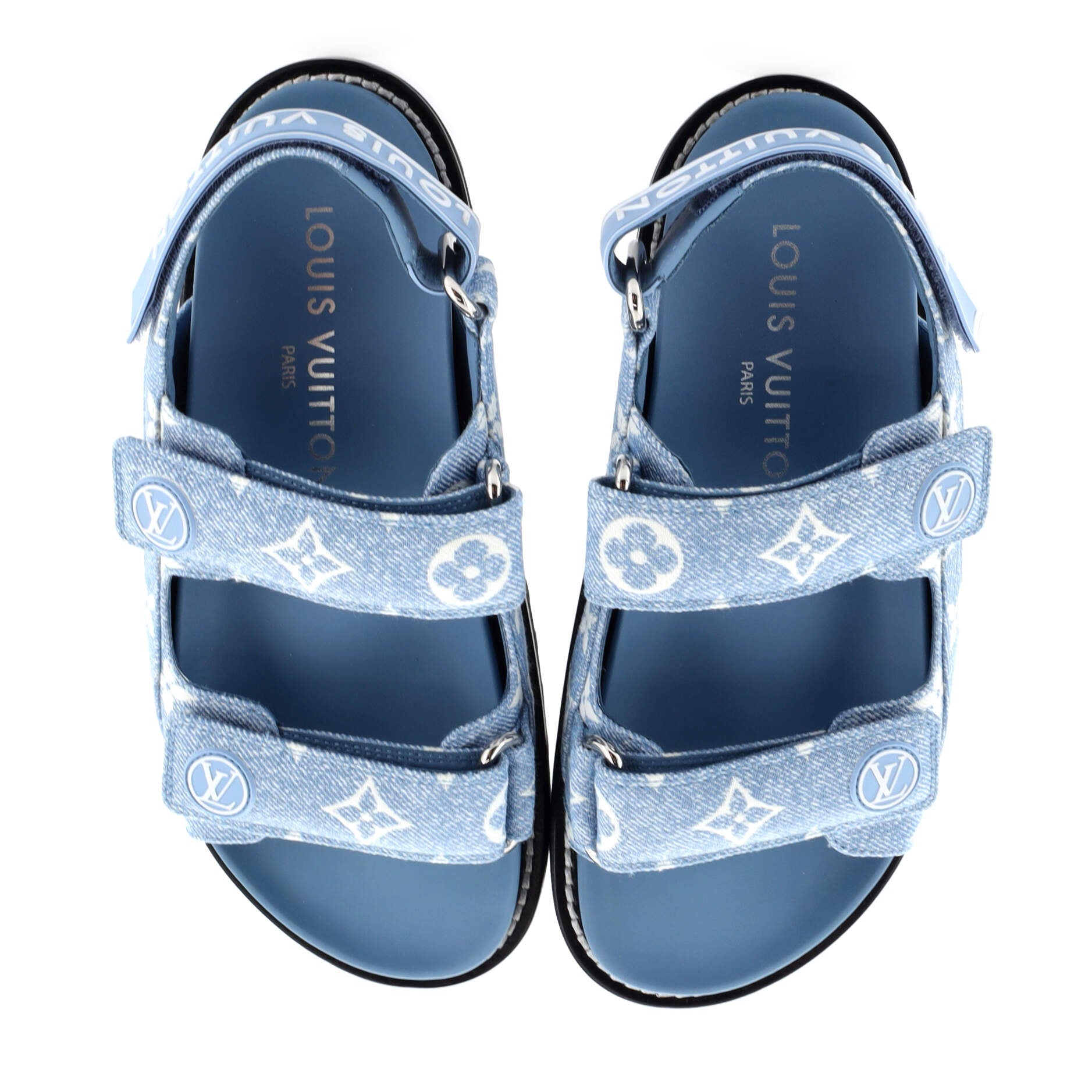 Louis Vuitton Women's Paseo Flat Comfort Sandals Monogram Denim