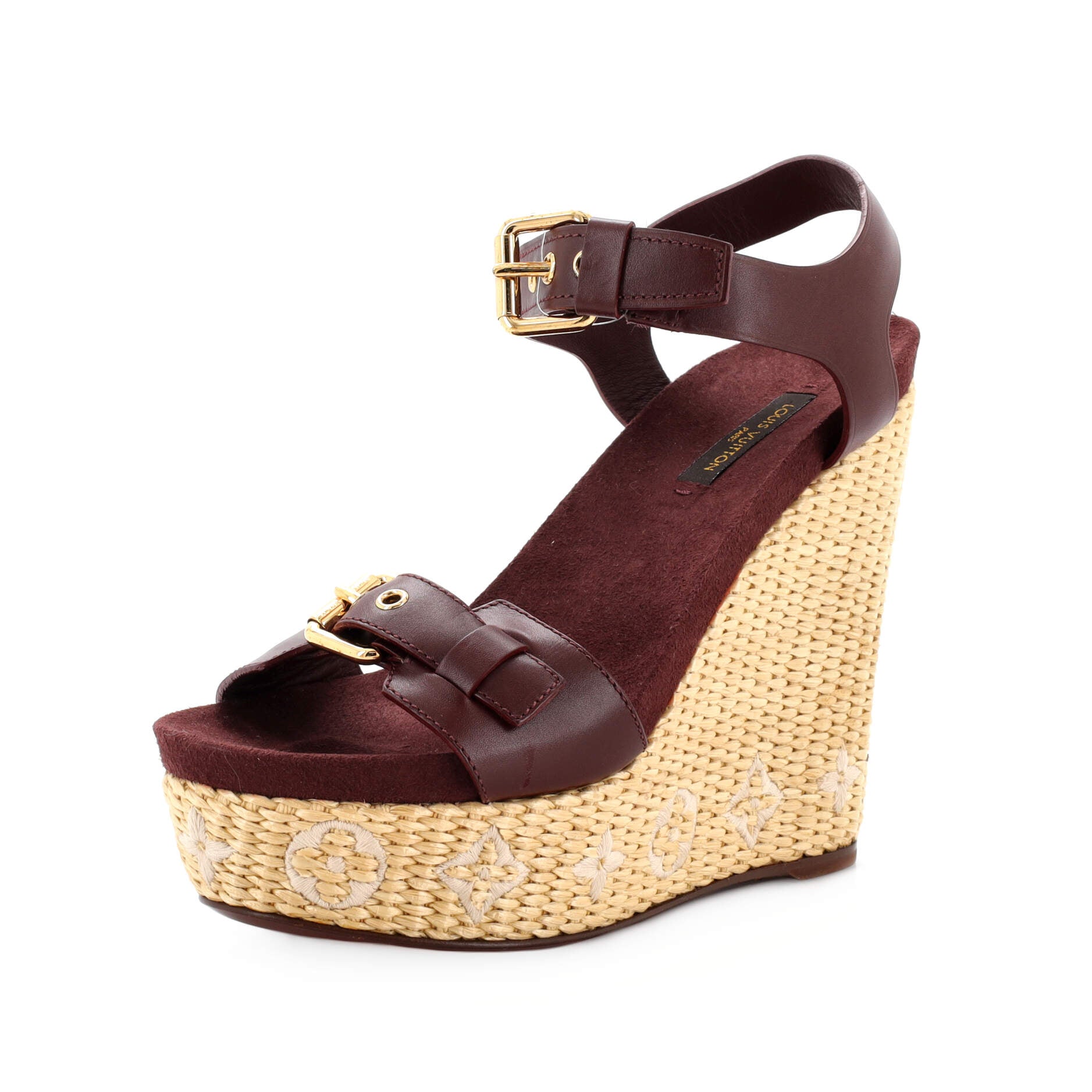 Louis Vuitton Vedette Wedge Sandal in Brown