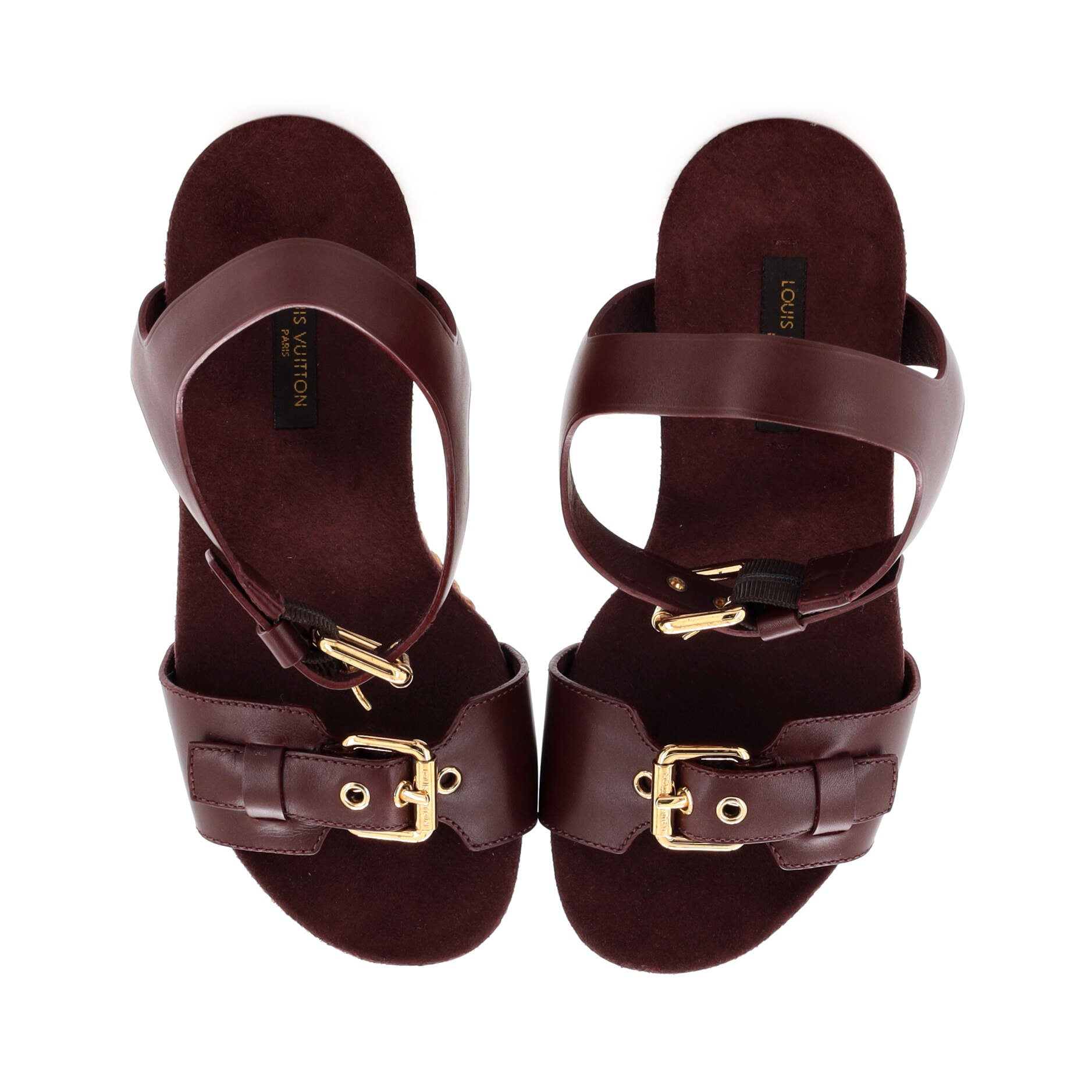 Louis Vuitton, Shoes, Louis Vuitton Paseo Sandal Shearling Slide 375  Black Leather Cream Fur Clog