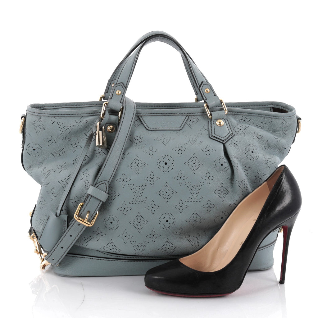 Buy Louis Vuitton Stellar Handbag Mahina Leather PM Blue 2182504 – Rebag