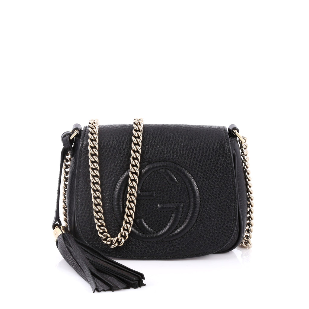 Buy Gucci Soho Chain Strap Crossbody Bag Leather Small Black 2187401 ...