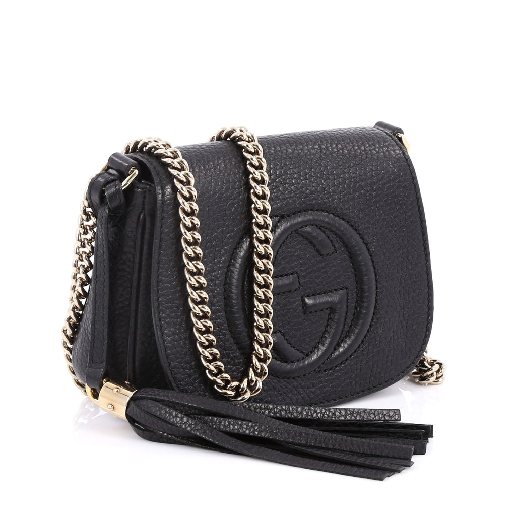 Buy Gucci Soho Chain Strap Crossbody Bag Leather Small Black 2187401 – Rebag