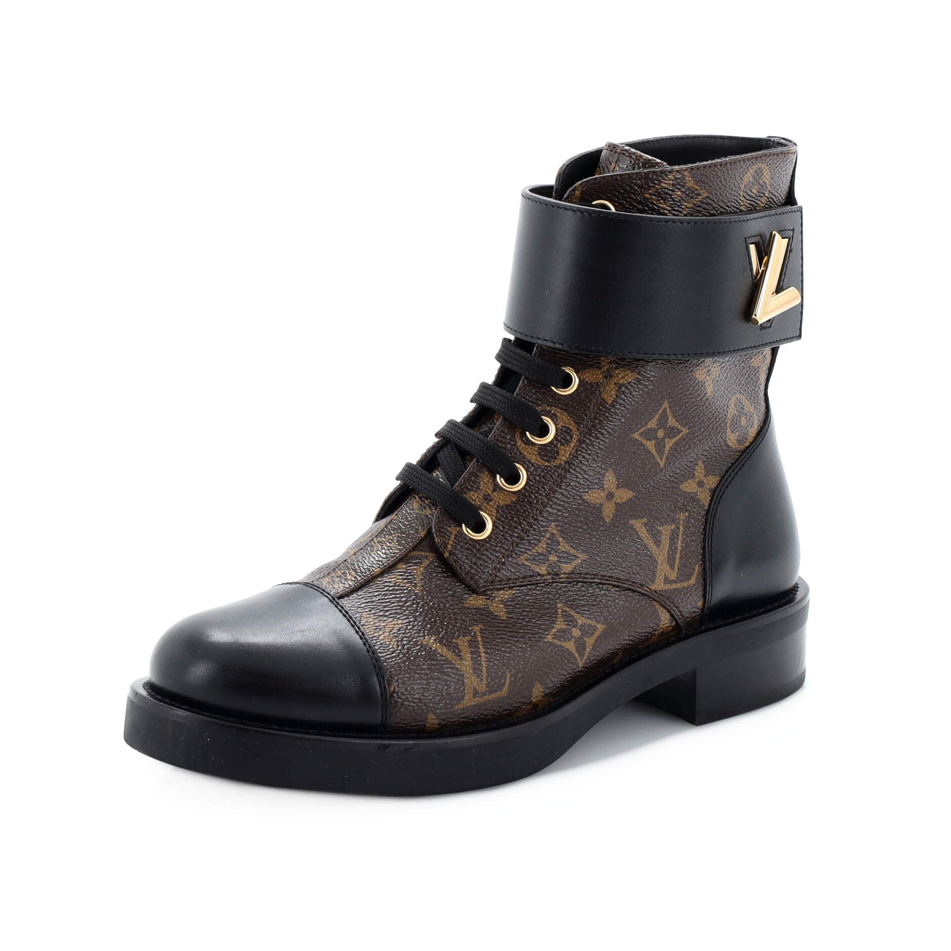 LOUIS VUITTON Wonderland Flat Ranger Patent Monogram Canvas Boot