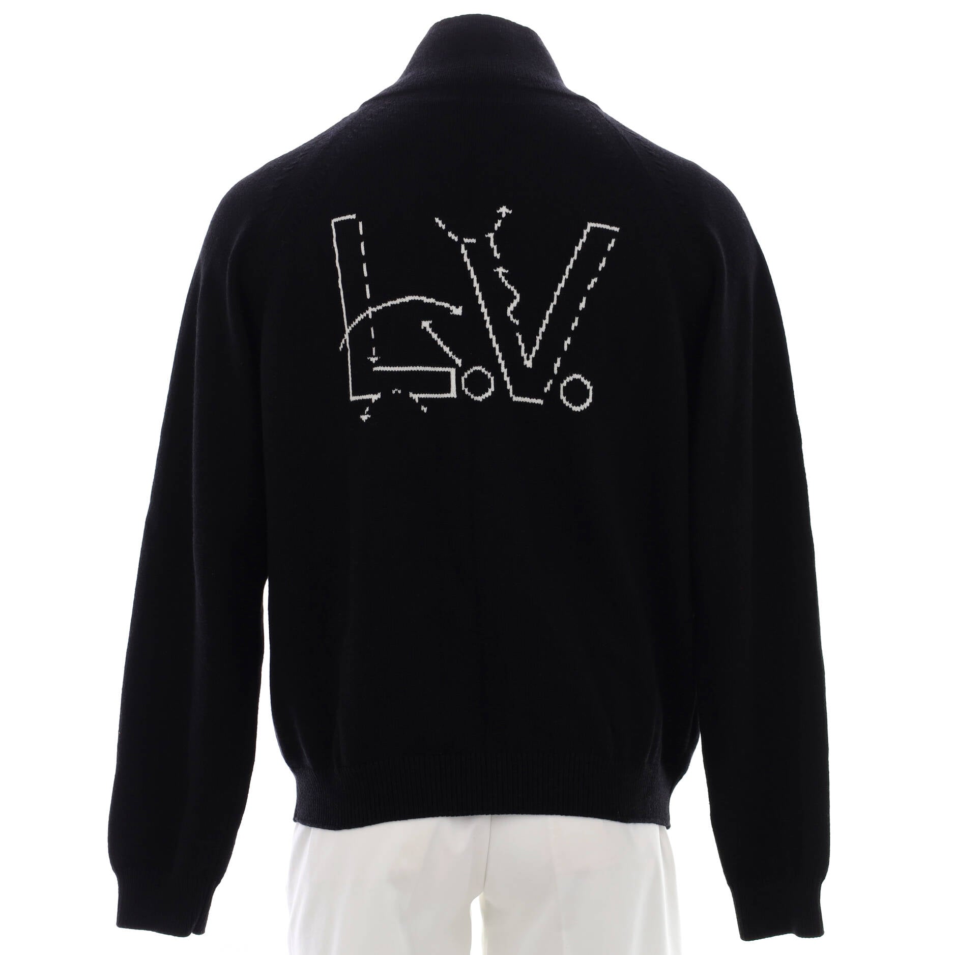 Louis Vuitton Men's Cream Cashmere Half and Half Monogram Crewneck