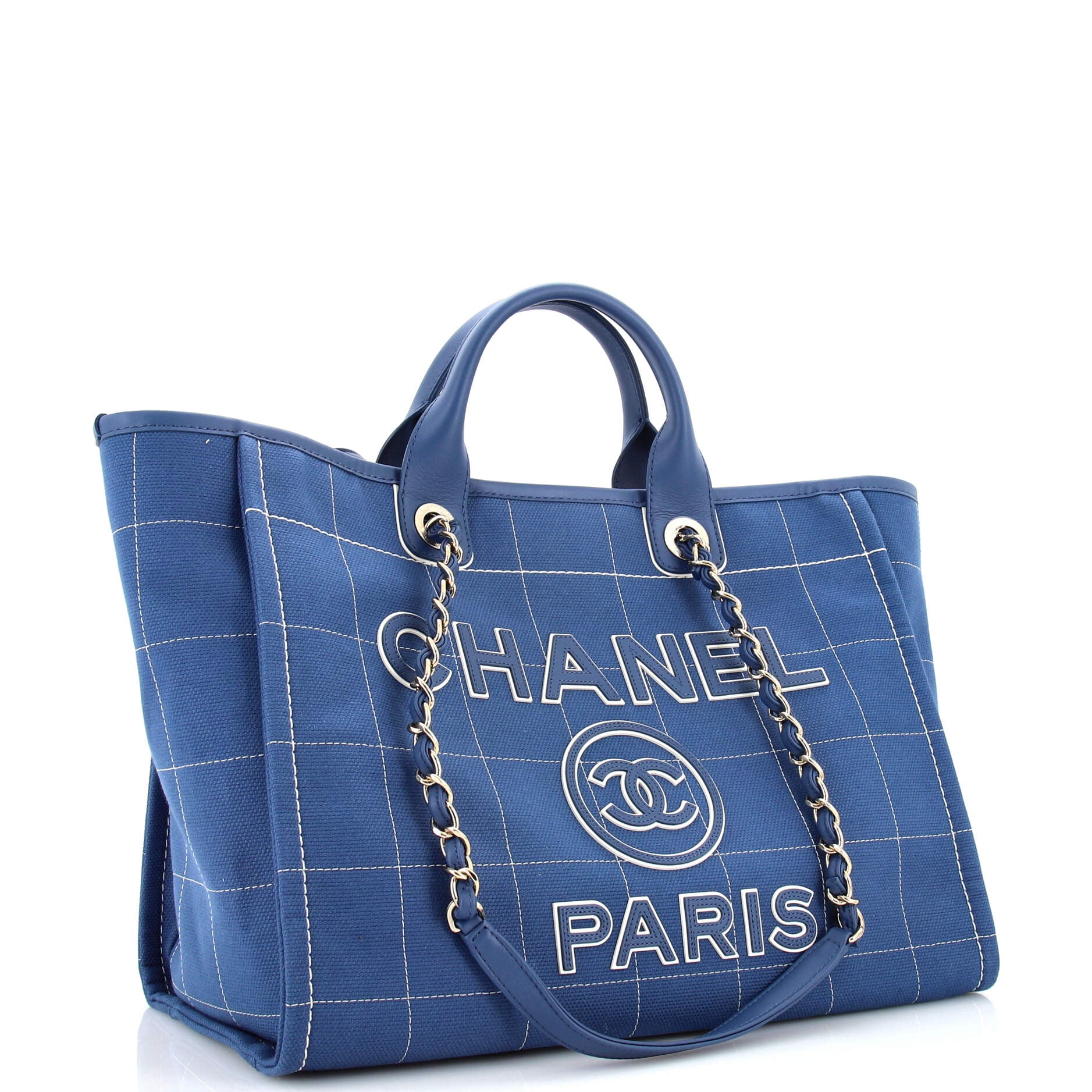 CHANEL Deauville Tote Canvas Medium