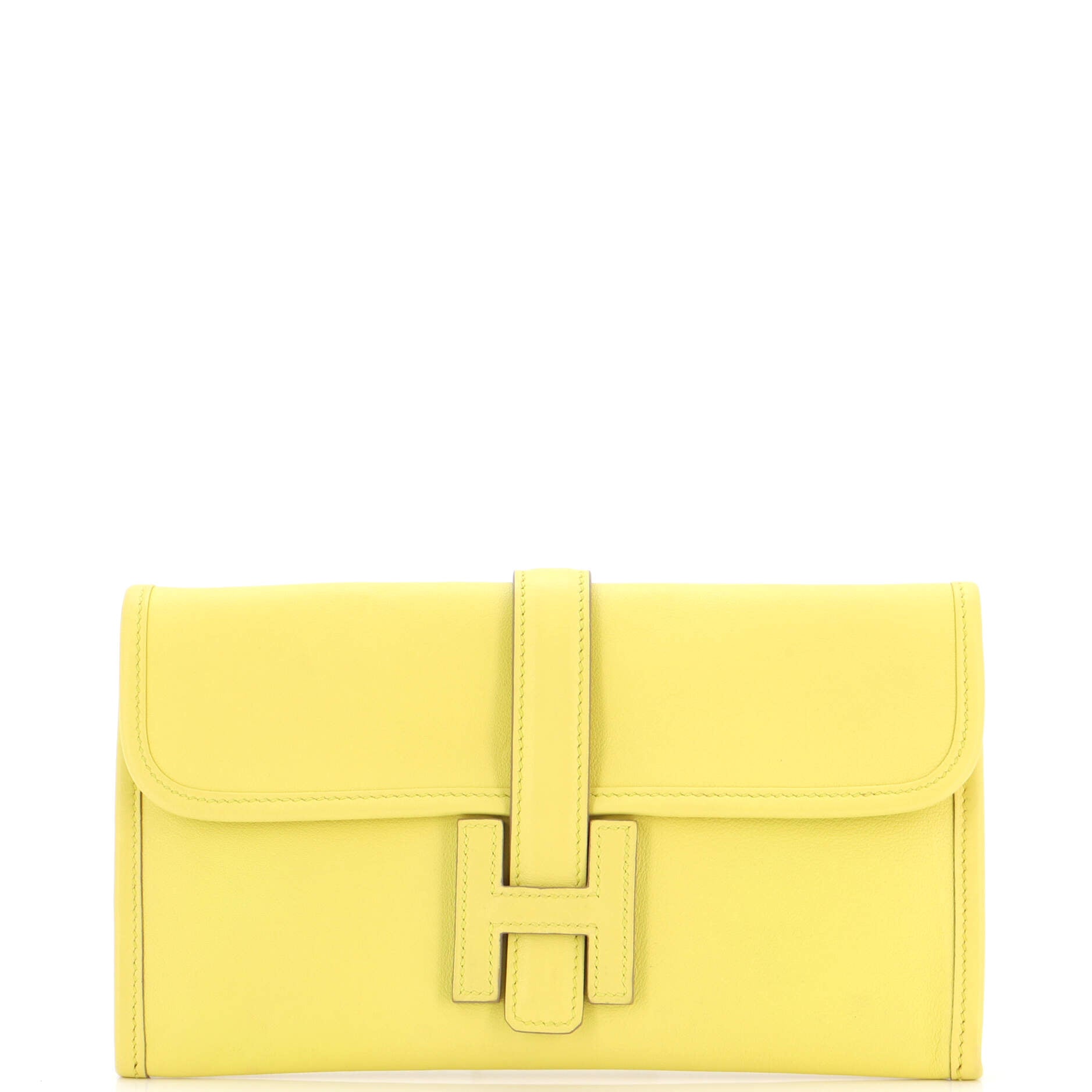 HERMES Swift Jige Duo Clutch Lime 1289411