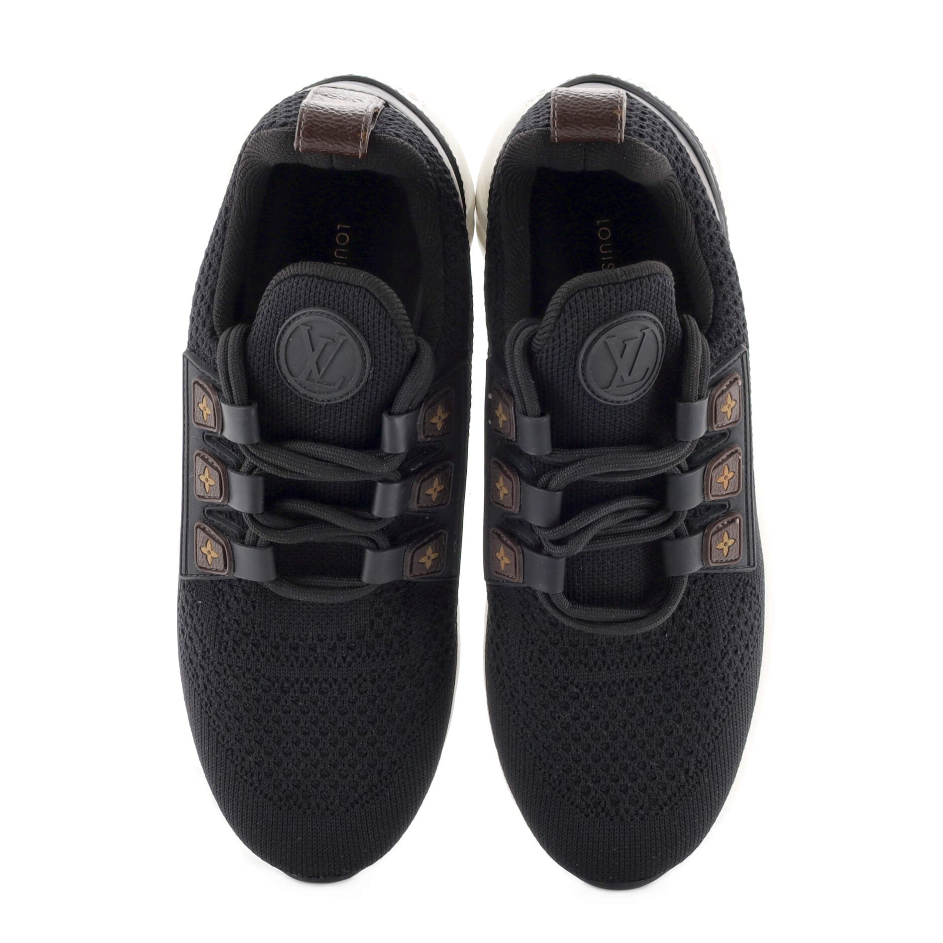 Pre-owned Louis Vuitton Aftergame Cloth Trainers In Gold