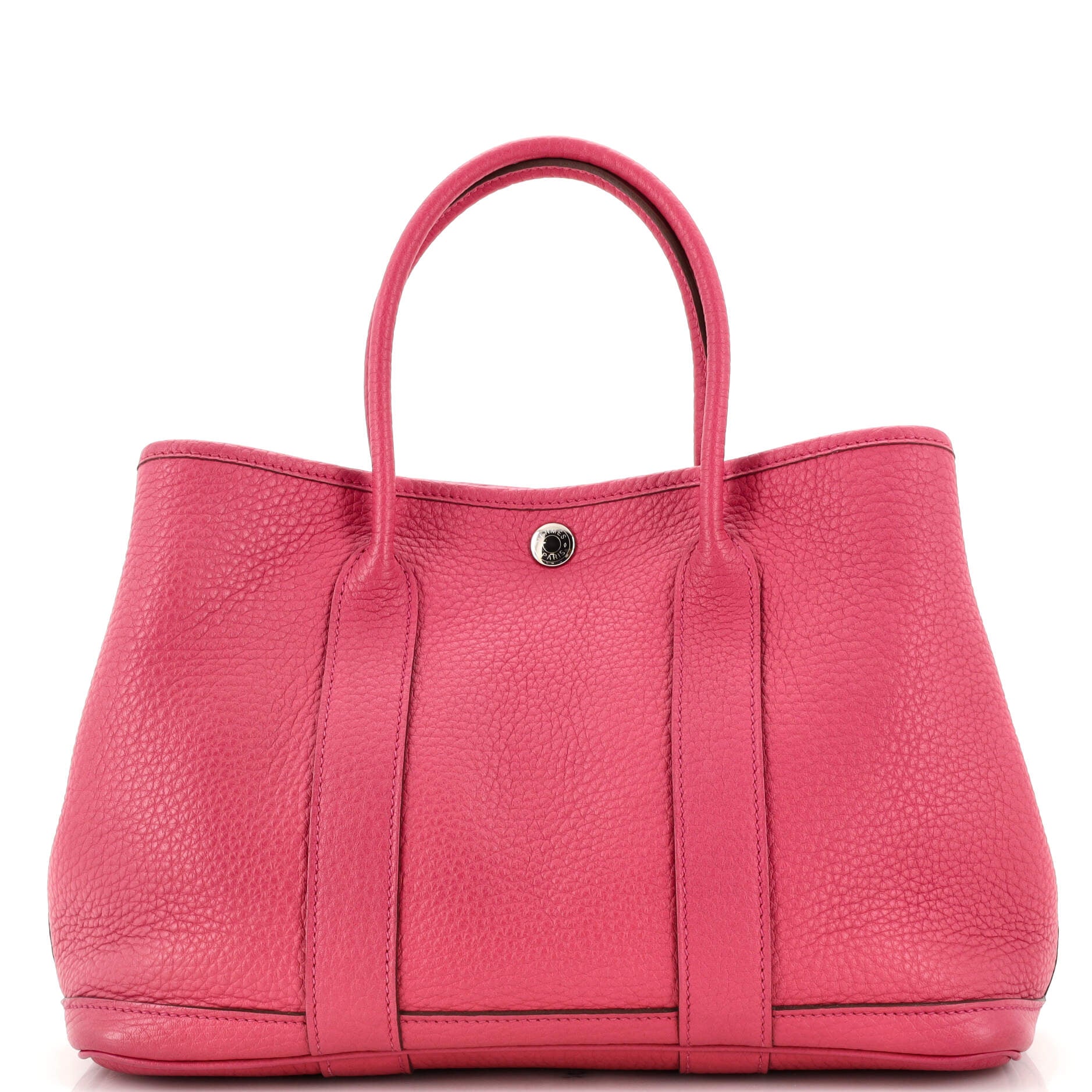 Hermes Garden Party Bag Togo Leather In Pink