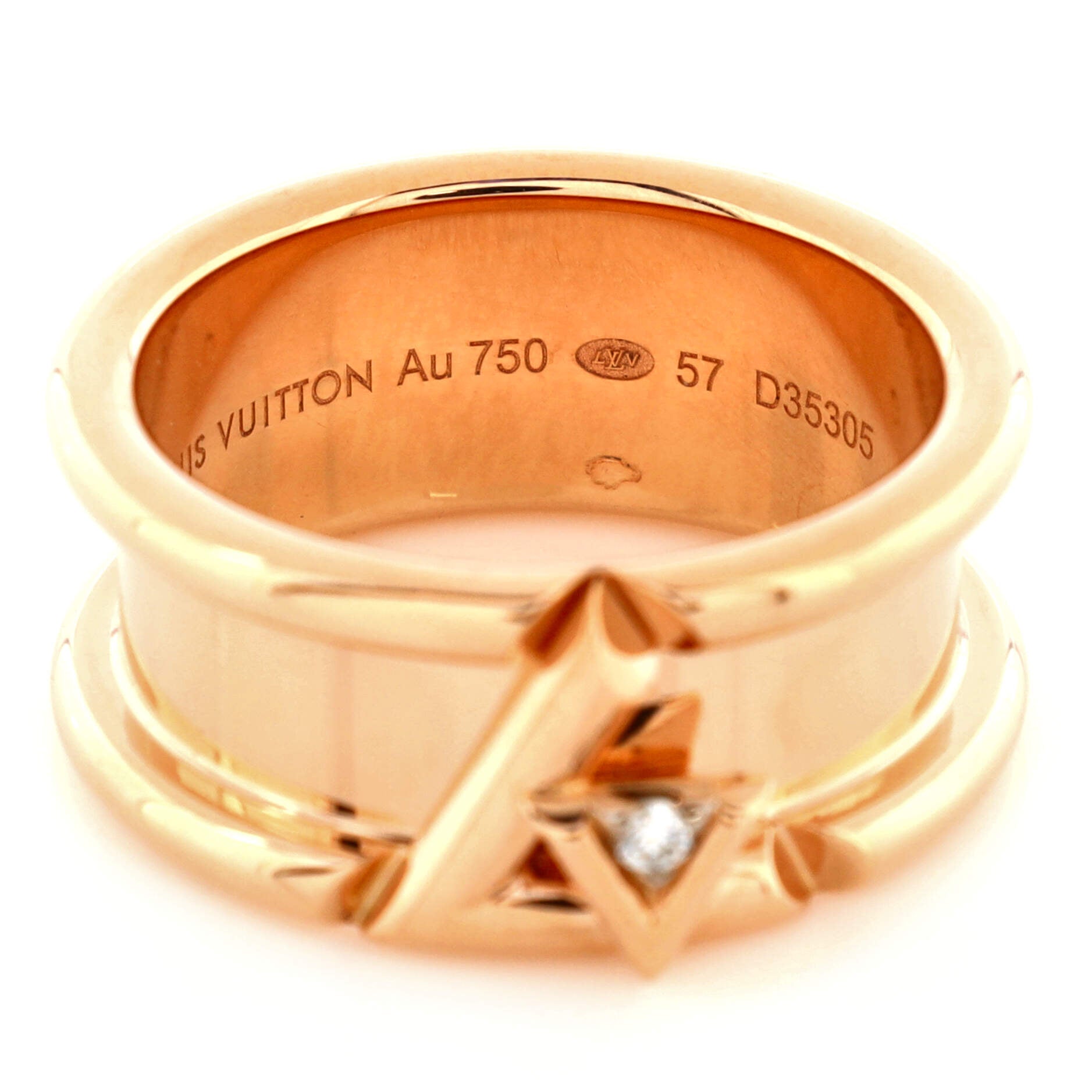 Louis Vuitton LV Volt Multi Wedding Band, White Gold Grey. Size 57