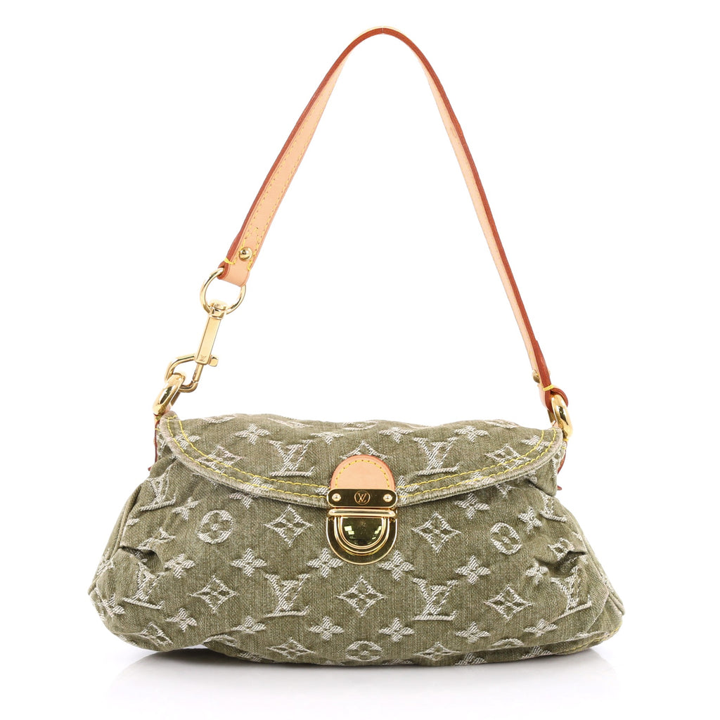 Buy Louis Vuitton Pleaty Handbag Denim Mini Green 2200401 – Rebag