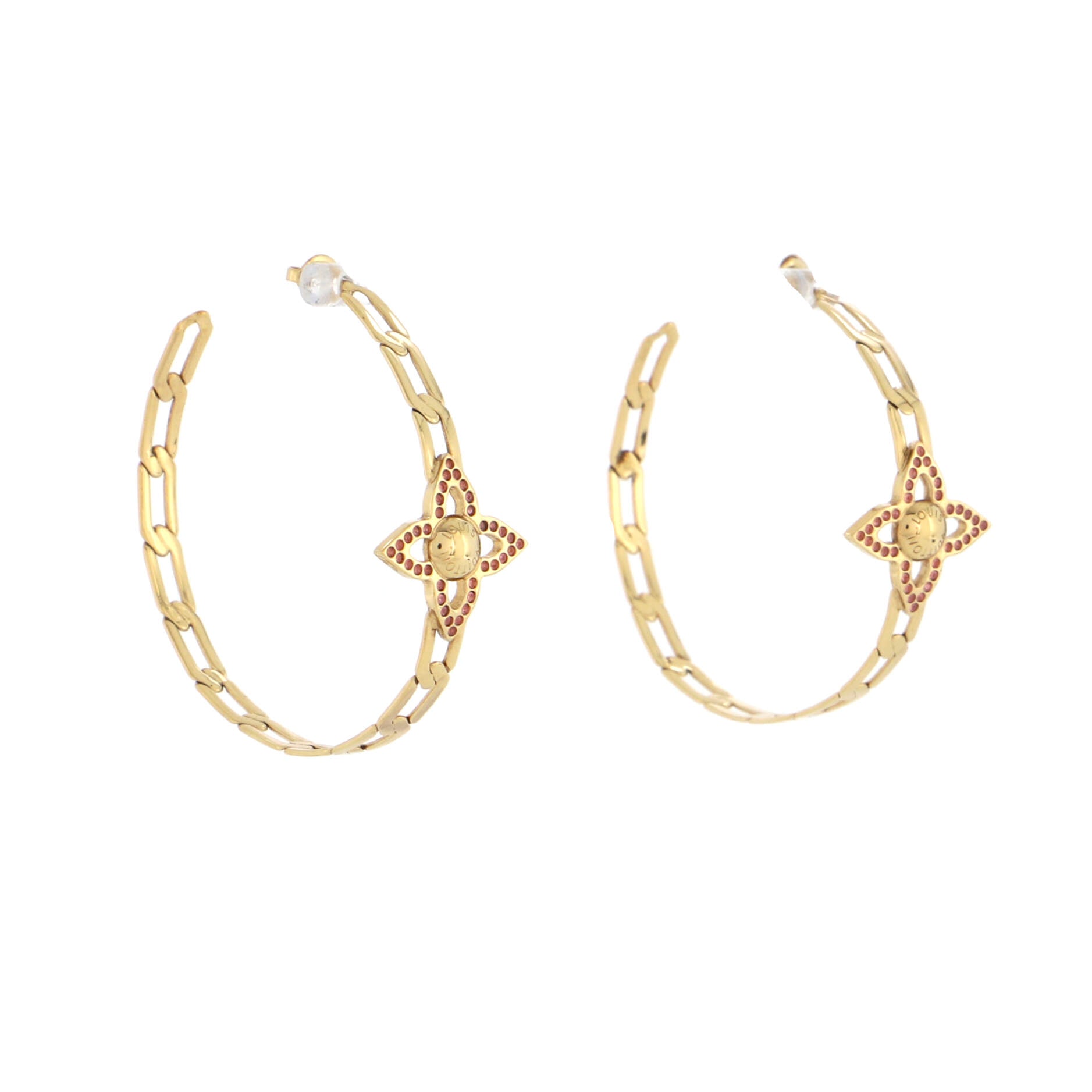 Louis Vuitton pre-owned 18kt Gold Idylle Blossom Diamond Hoop Earrings -  Farfetch