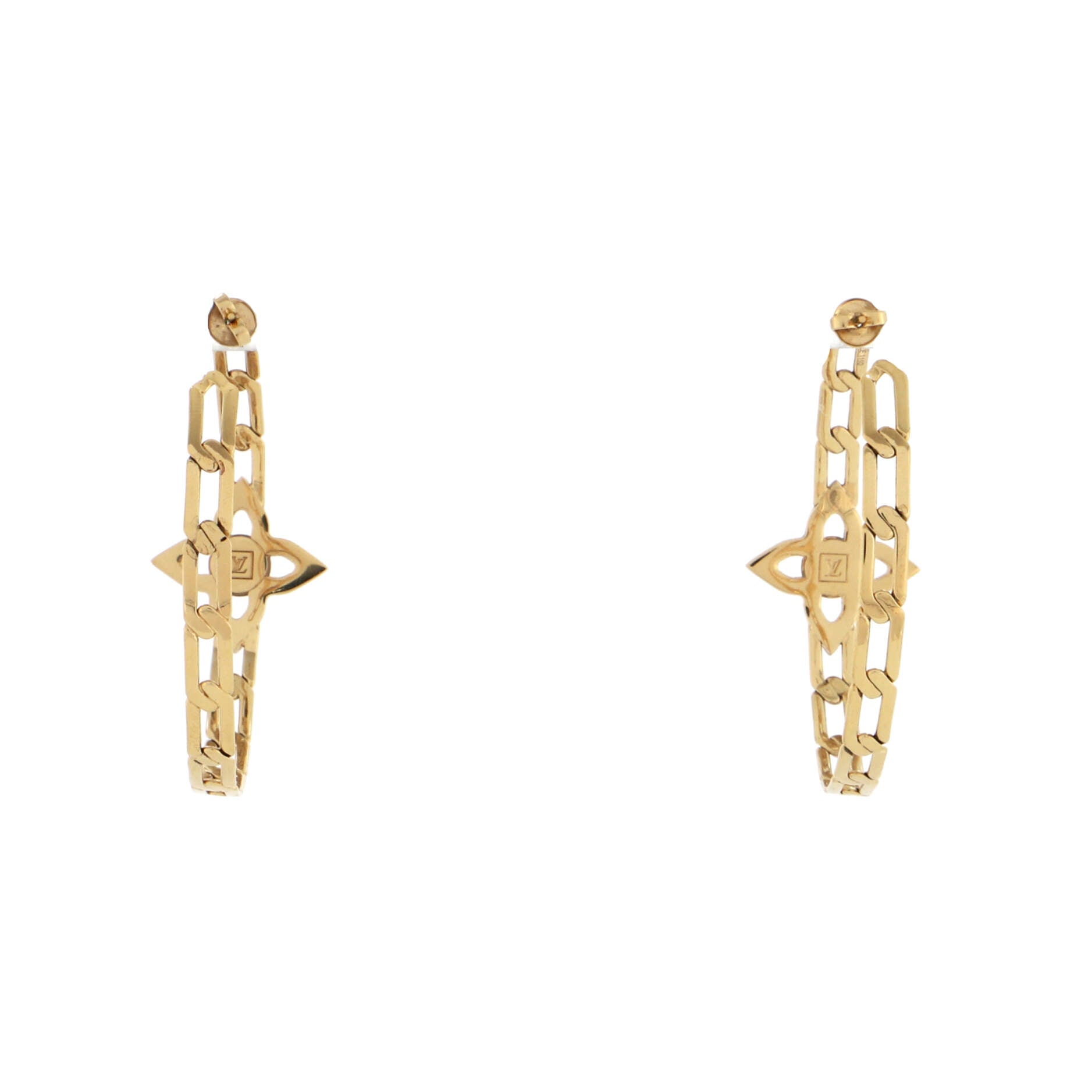 Louis Vuitton Essential V Hoop Earrings - Brass Drop, Earrings