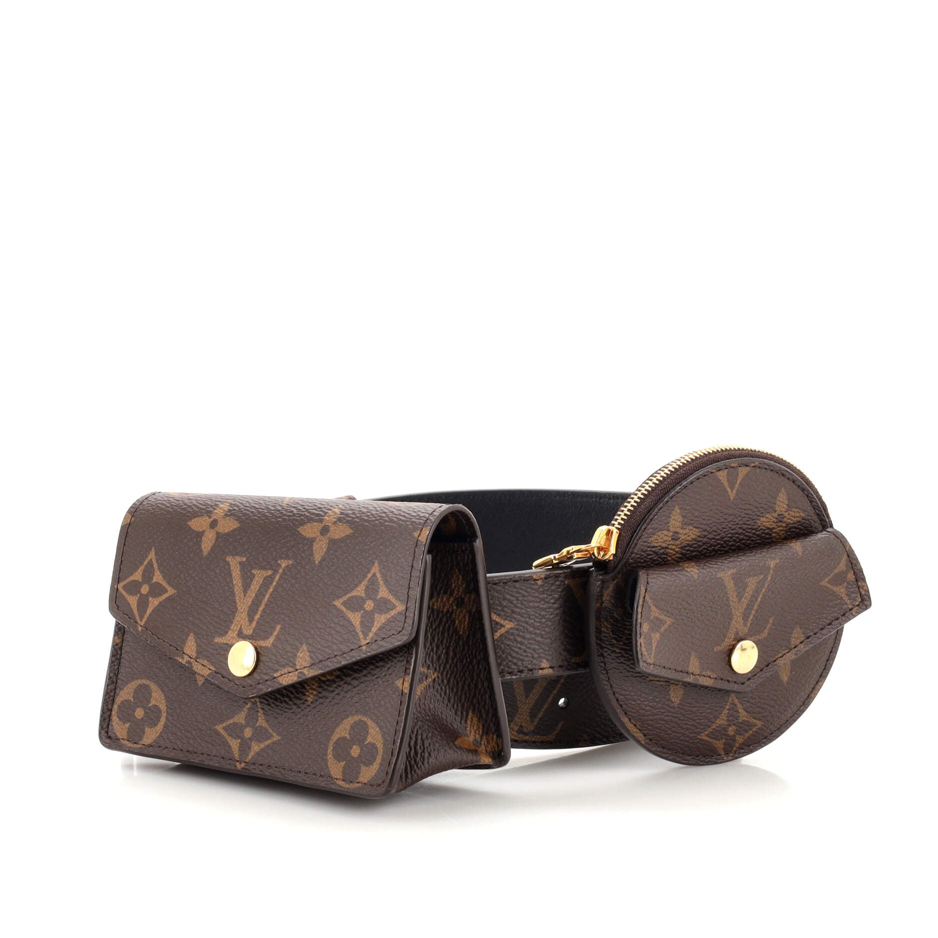 Pre-owned Louis Vuitton Daily Multi Pocket Cloth Belt In Brown