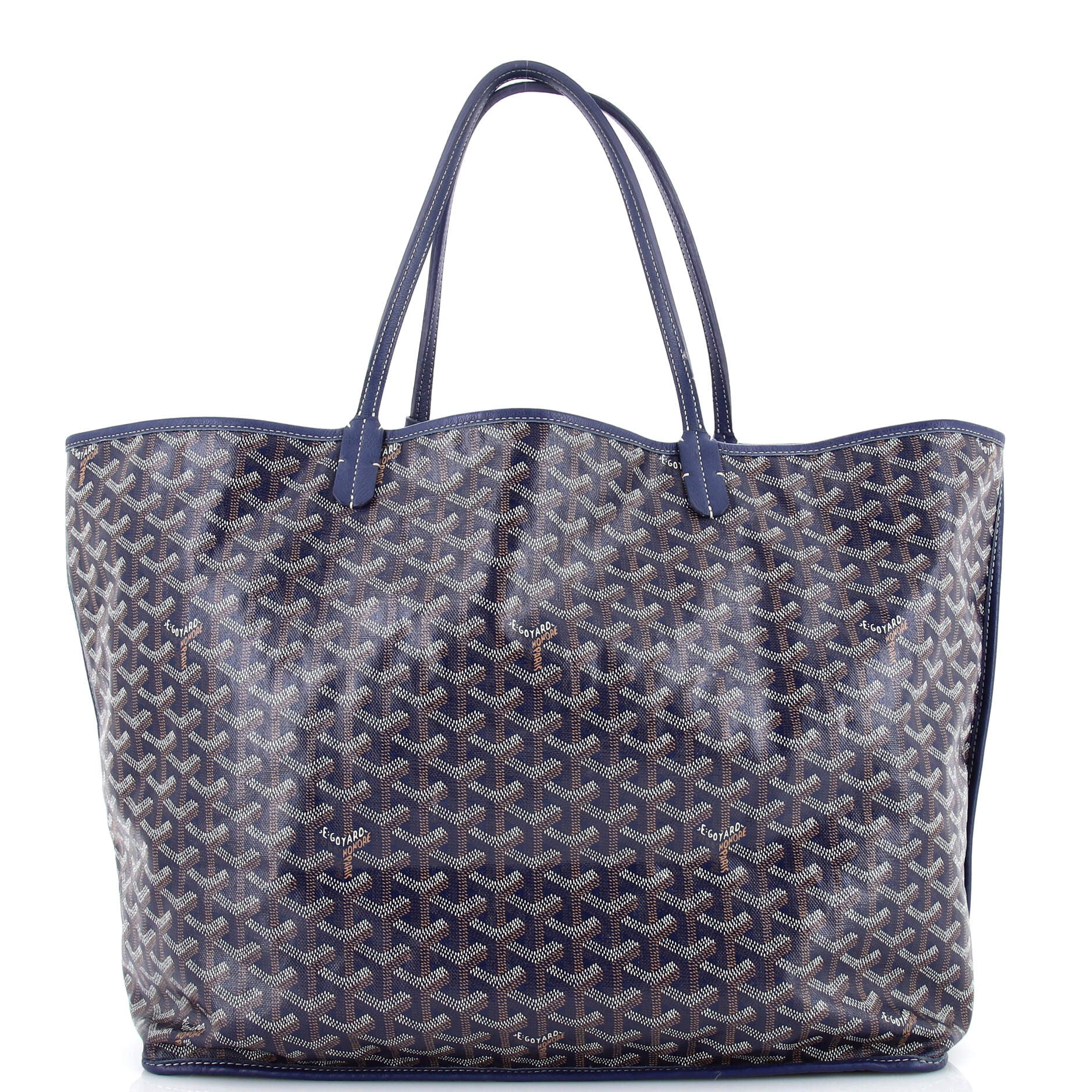 Goyard Brown/Navy Blue Coated Canvas Saint Louis Tote Goyard