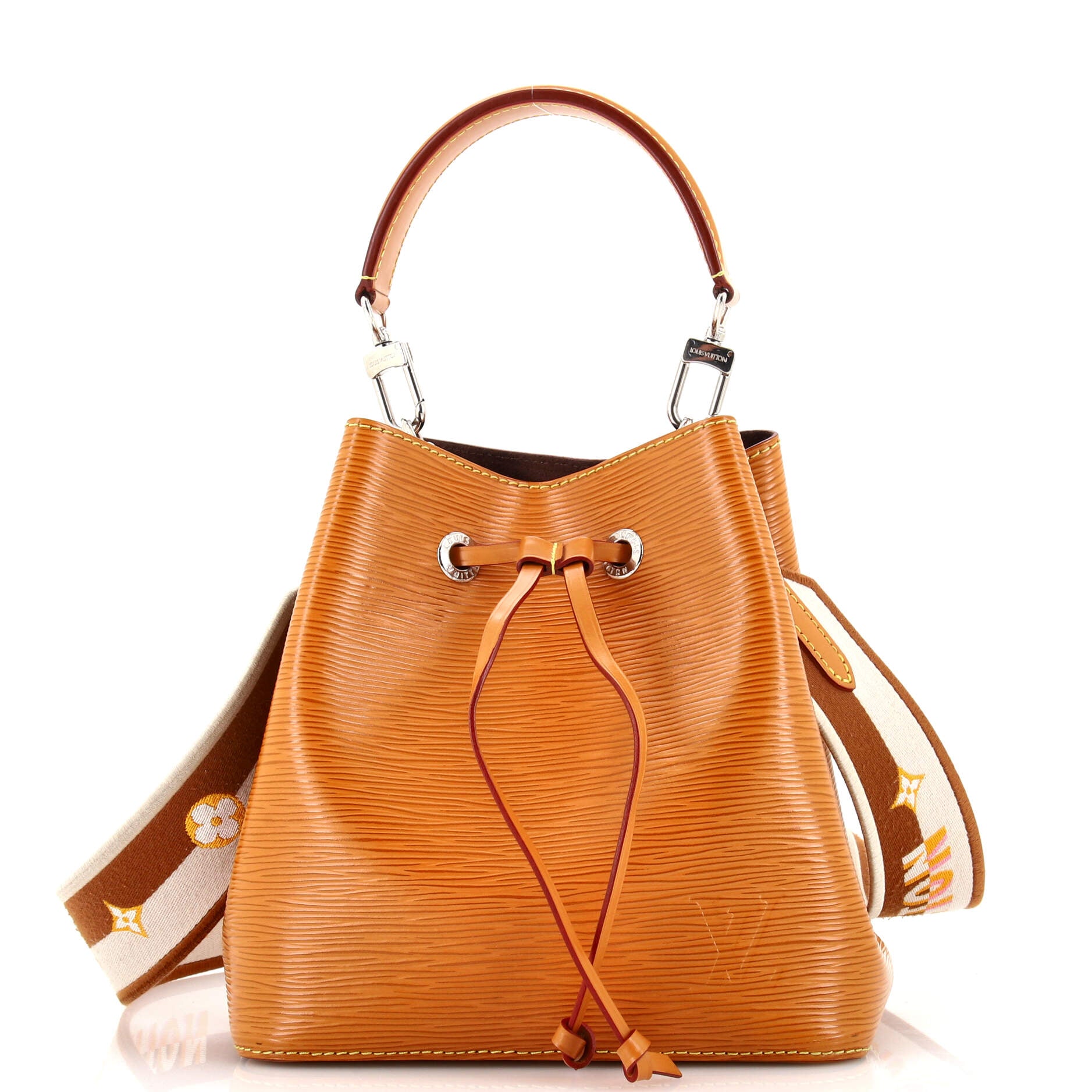 Louis Vuitton Orange EPI Leather Neo Noe Bucket Bag