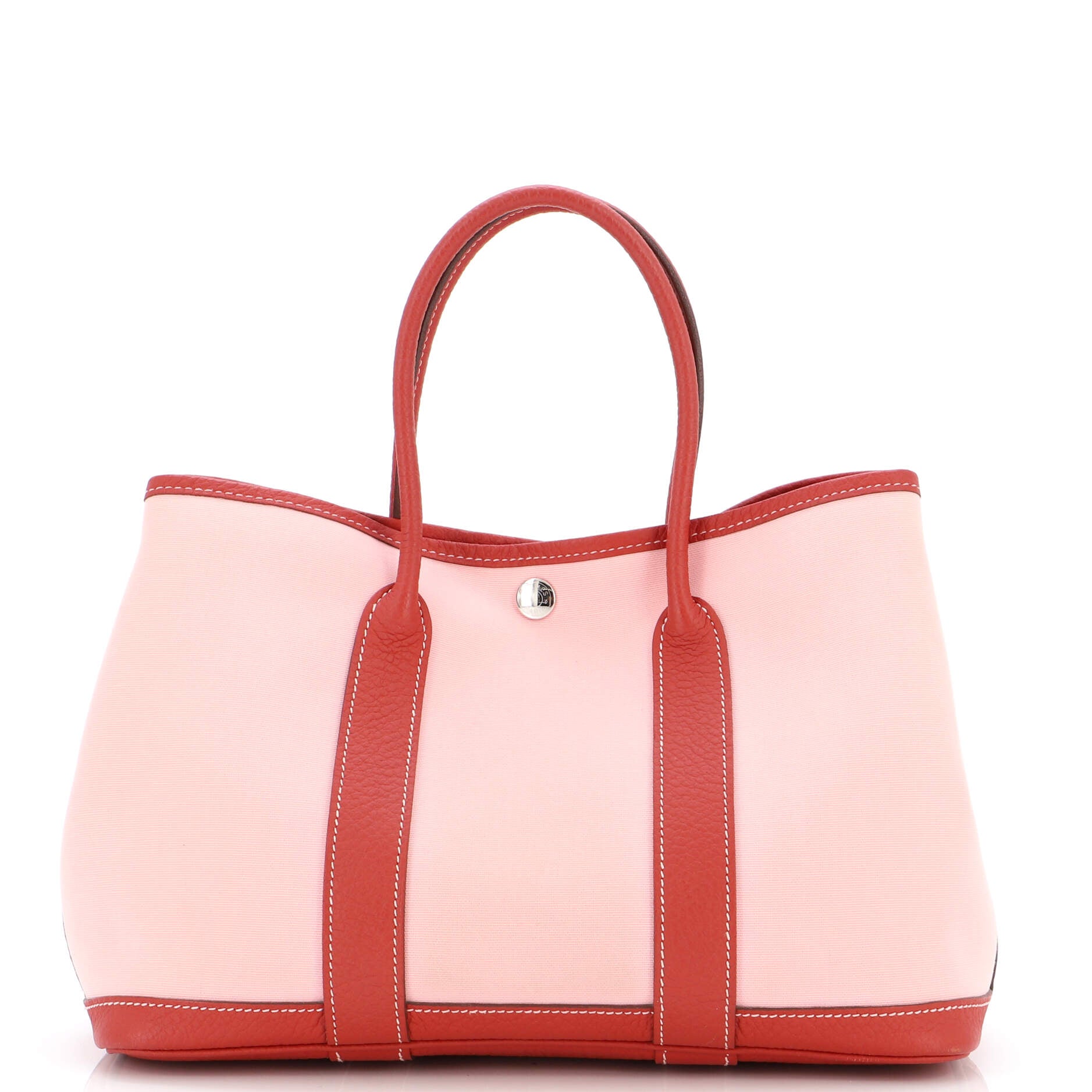 Hermes Garden Party Bag Togo Leather In Pink