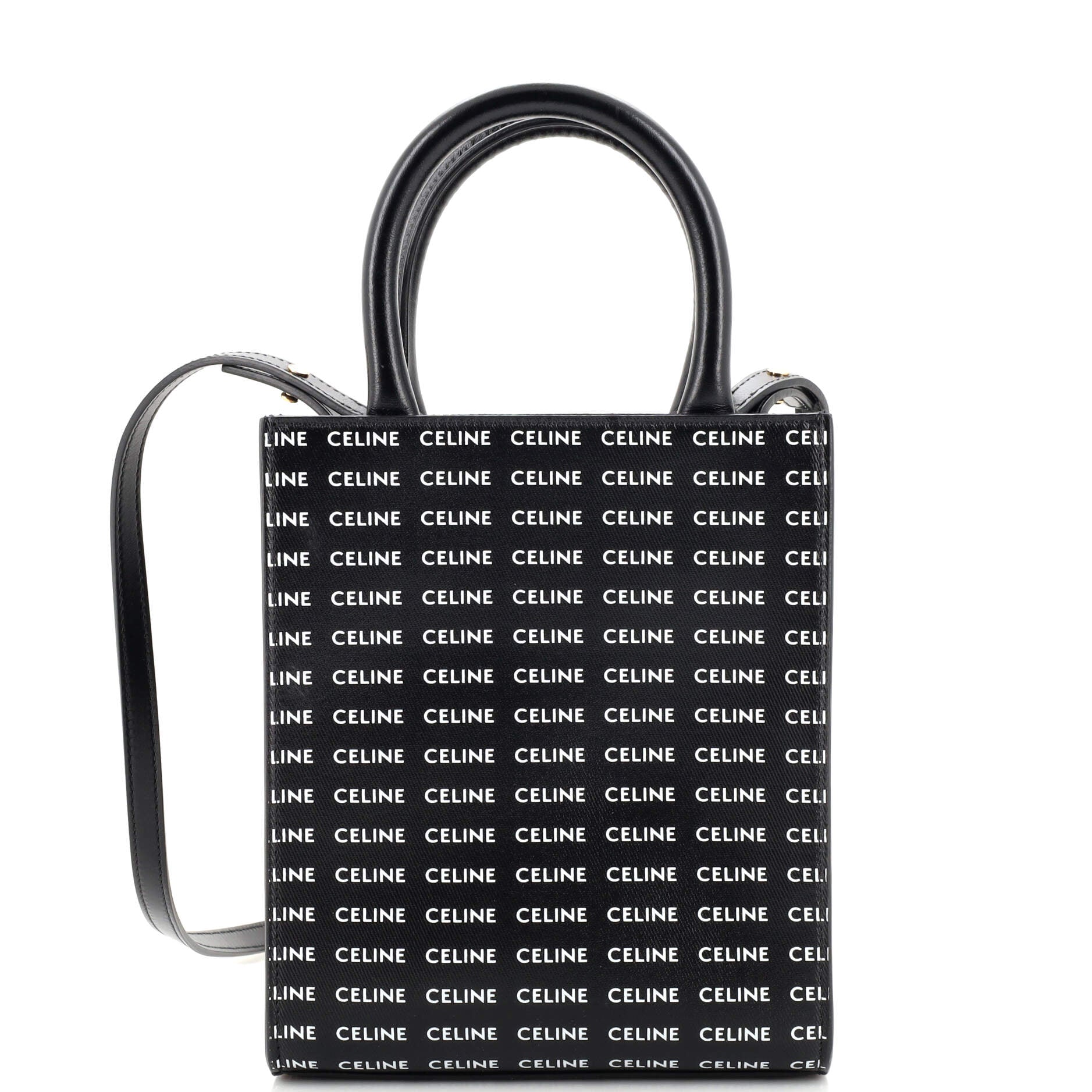 Logo Vertical Cabas Tote Printed Coated Canvas Mini