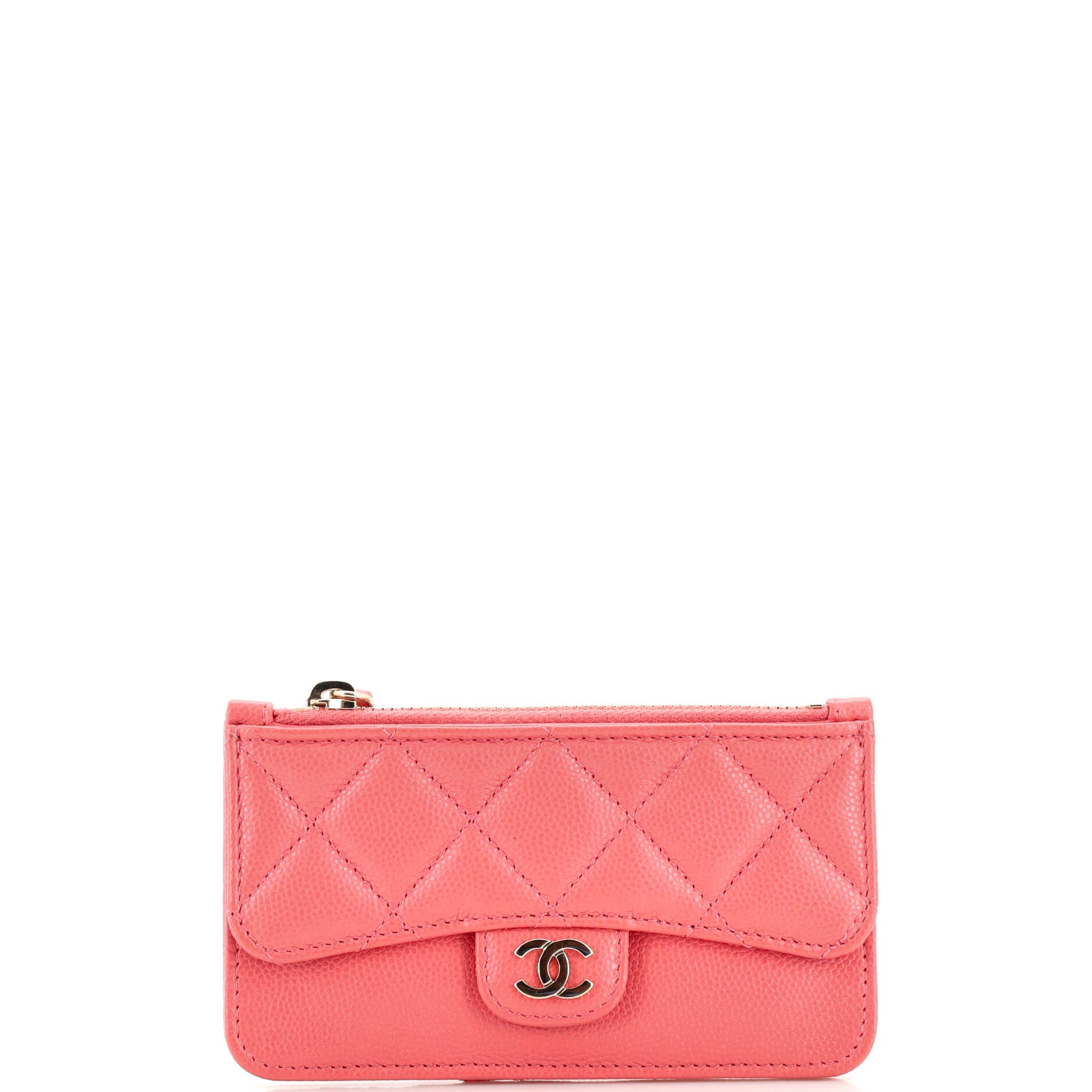 chanel zip card holder