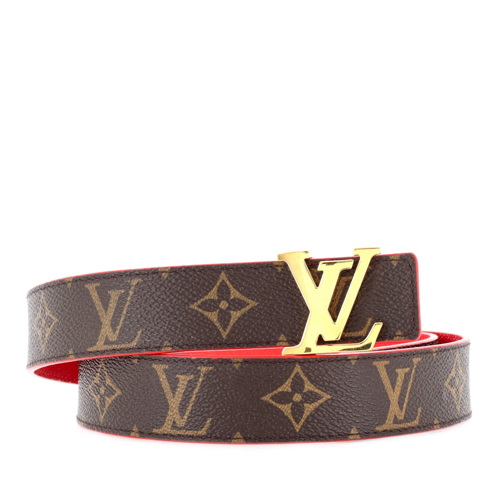 Louis Vuitton silver LV Initials Mirror Mirror Reversible Belt