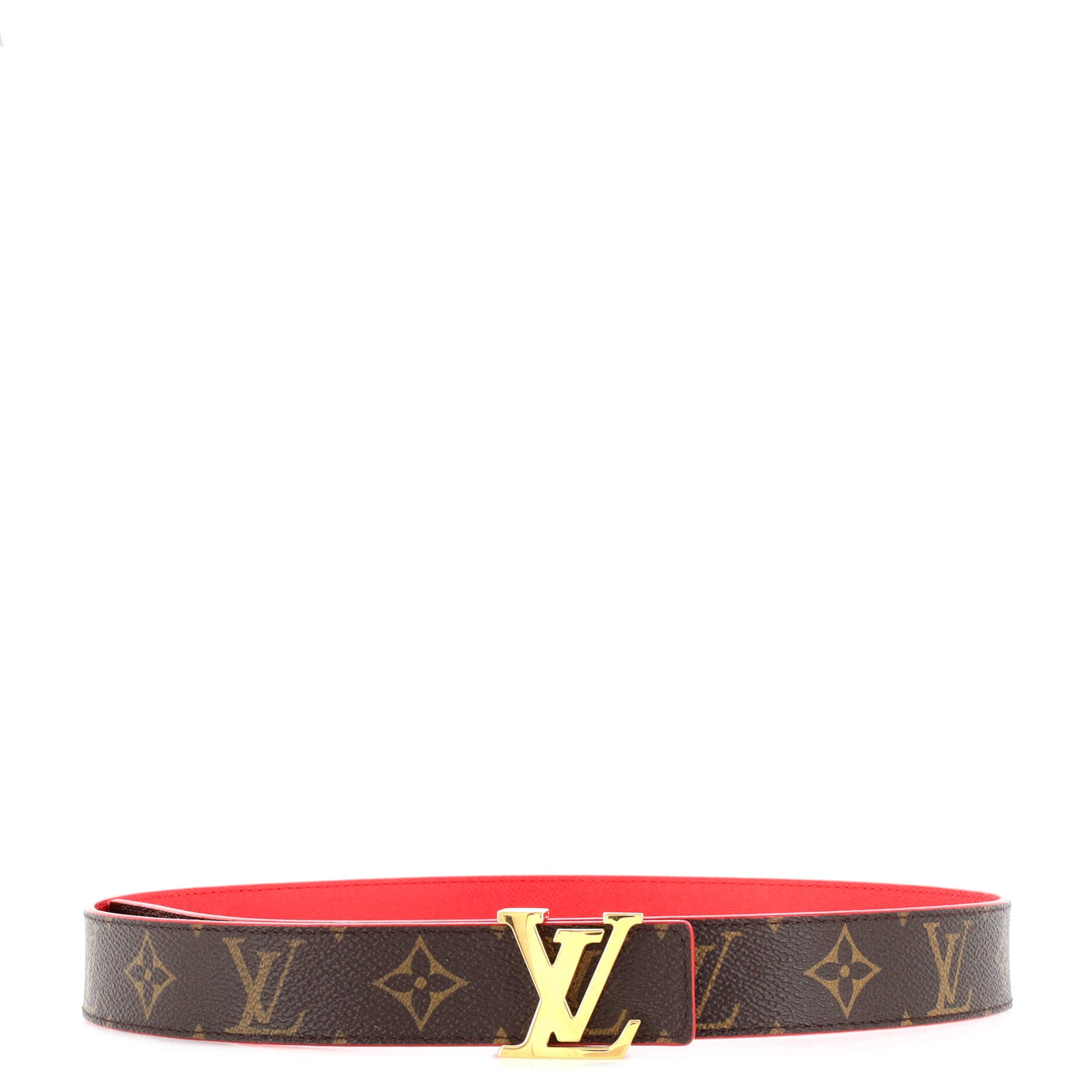 Louis Vuitton Silver Monogram Mirror Leather Initiales Belt Size