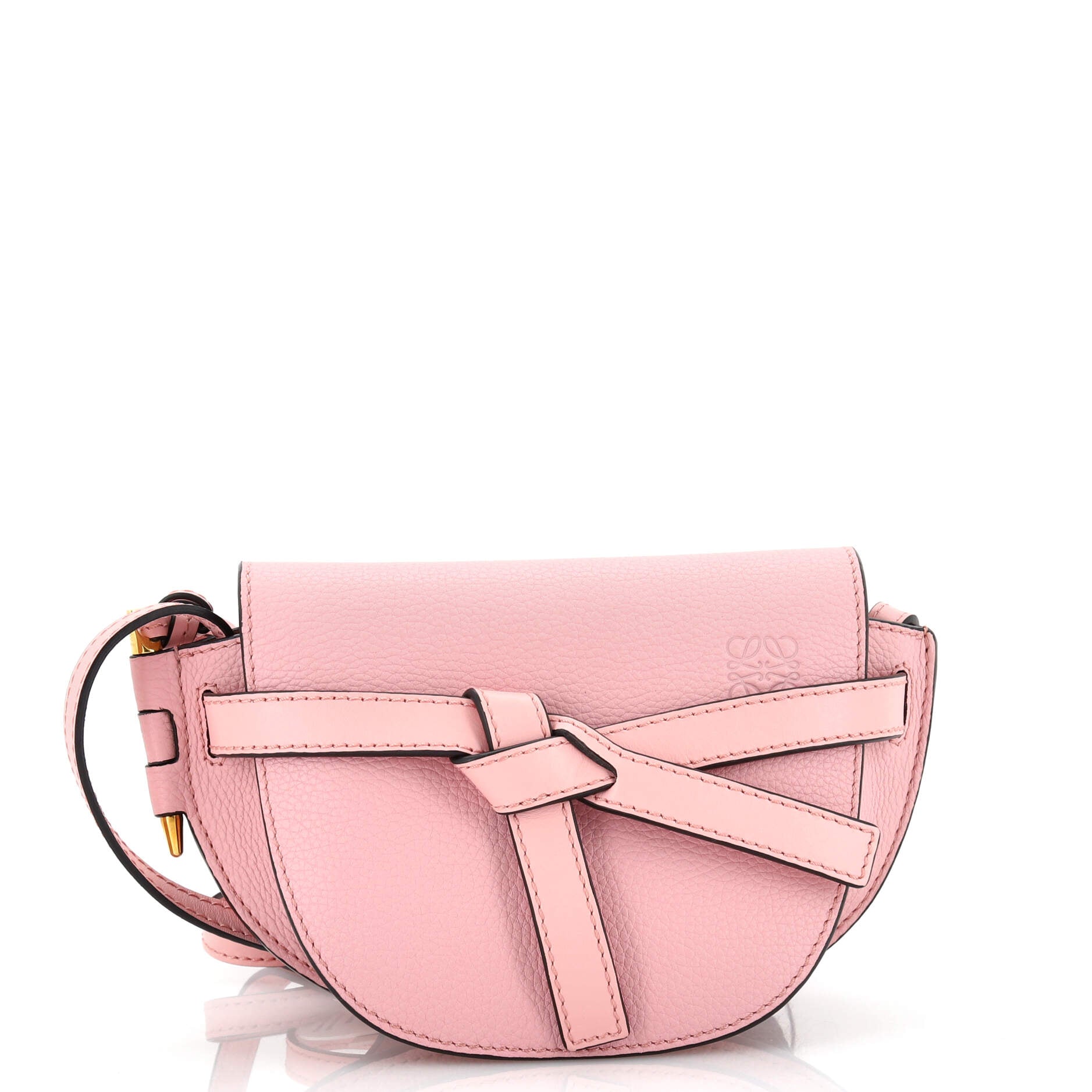 Loewe Ladies Soft Calfskin Mini Gate Shoulder Bag In Tan/Medium Pink