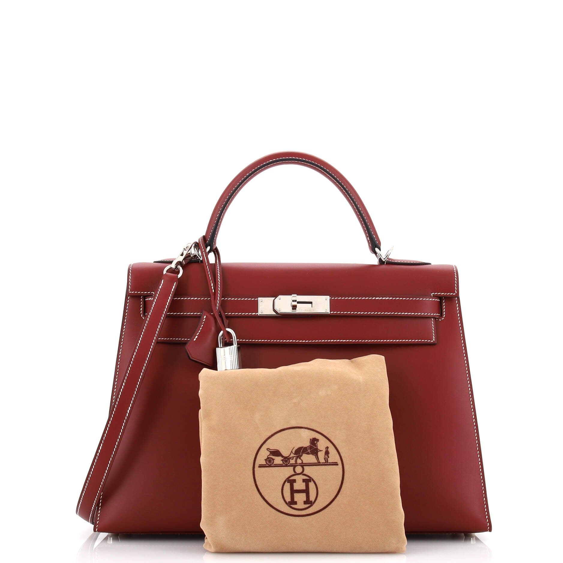 Hermes Kelly Handbag Etoupe Chevre De Coromandel With Palladium