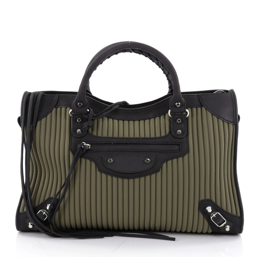 Buy Balenciaga Studs Handbag Ribbed Neoprene