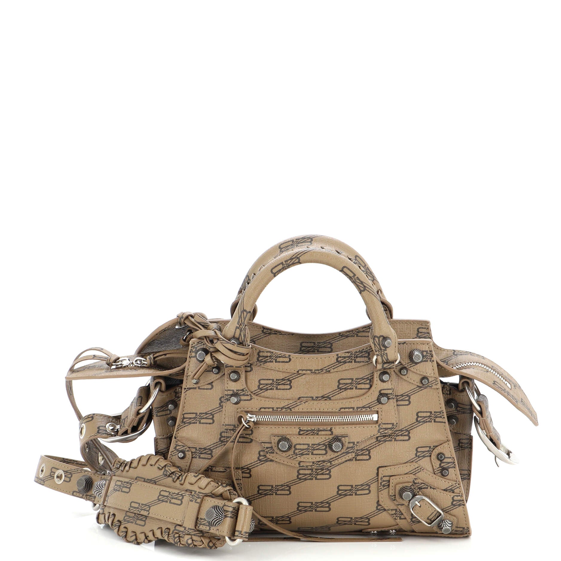 Signature Medium Camera Bag Bb Monogram Coated Canvas in Beige