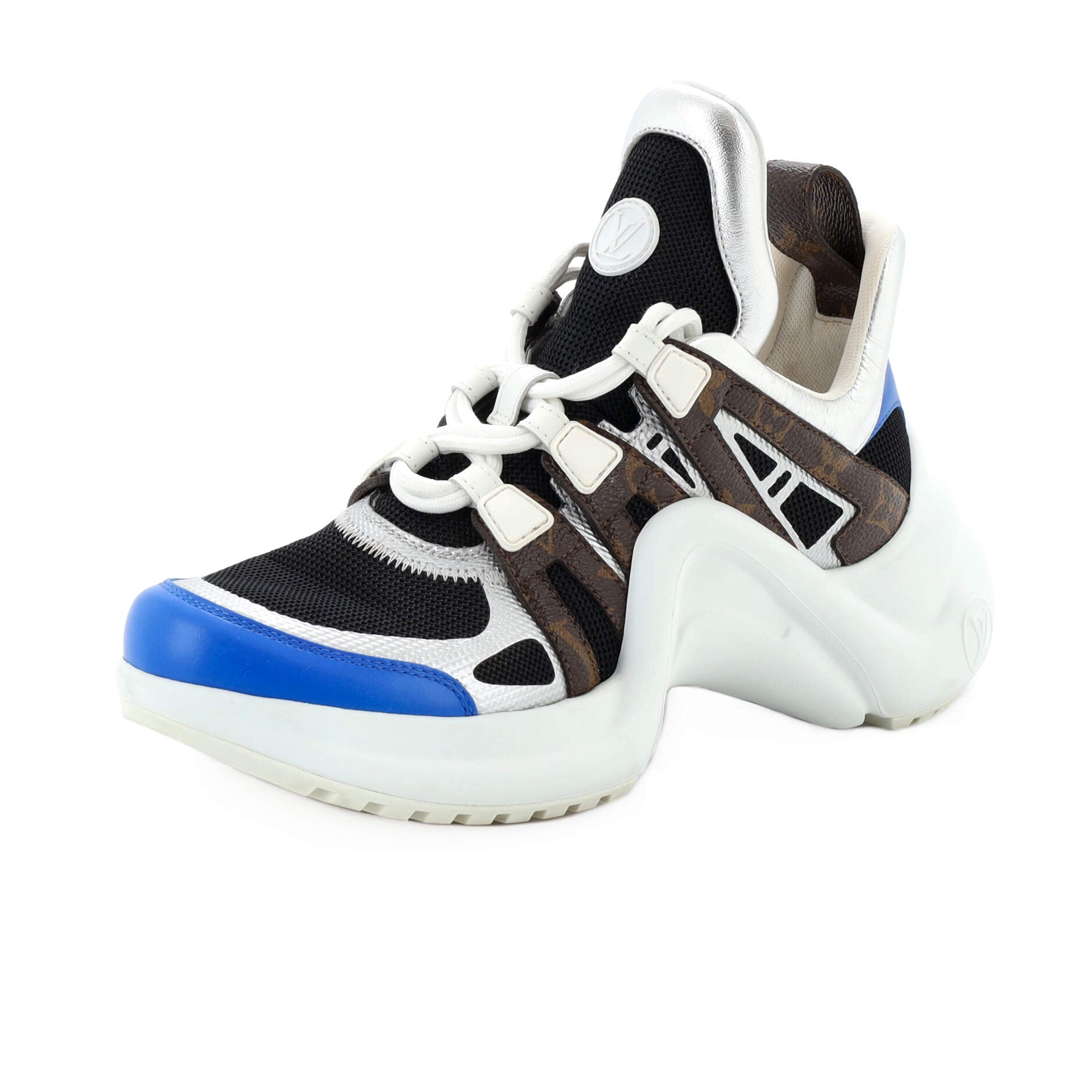 Louis Vuitton White/Monogram Canvas and Leather Archlight Sneakers