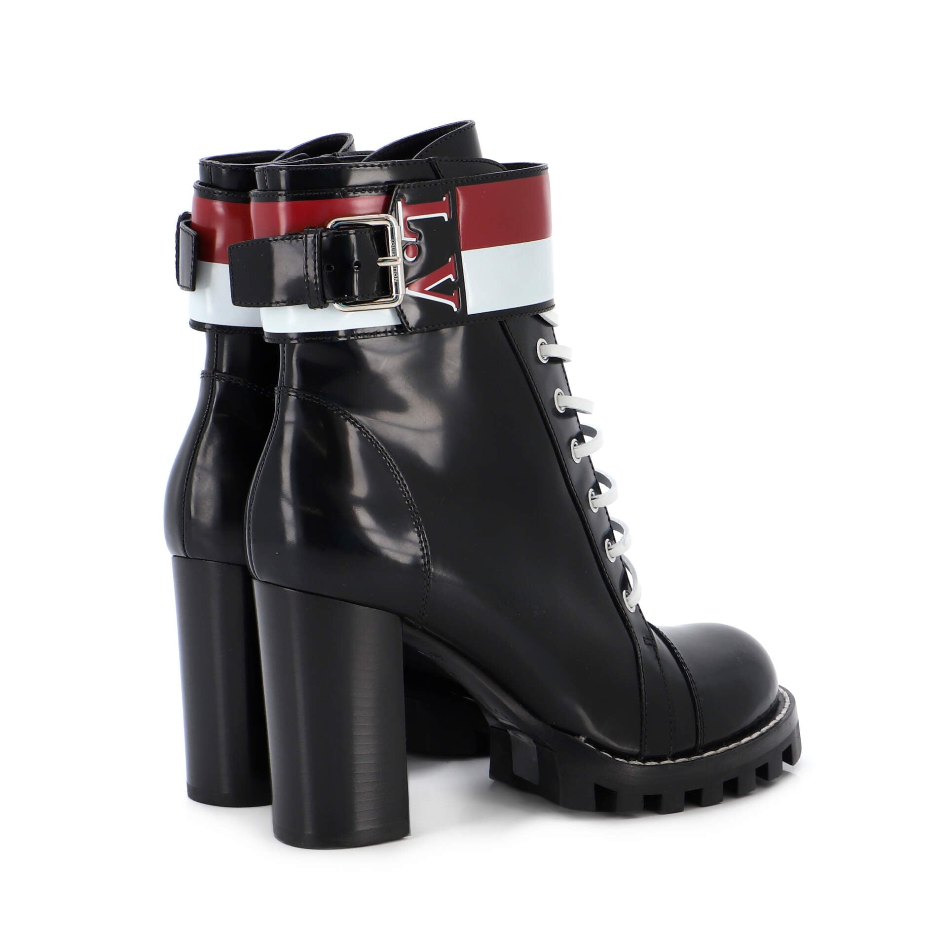 Louis Vuitton Star Trail patent leather buckled boots