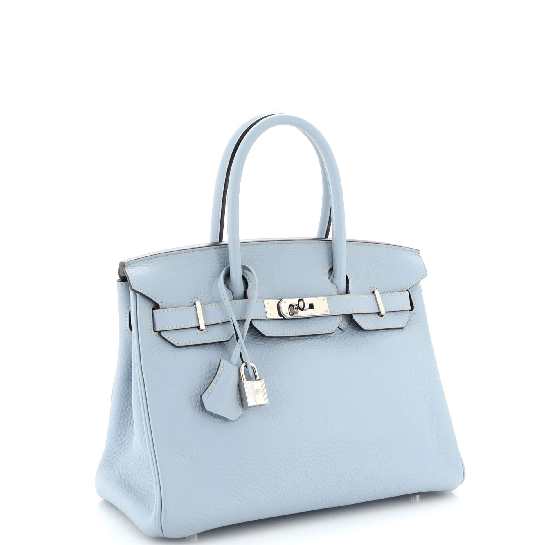 Hermes Birkin bag 30 Blue lin Togo leather Gold hardware