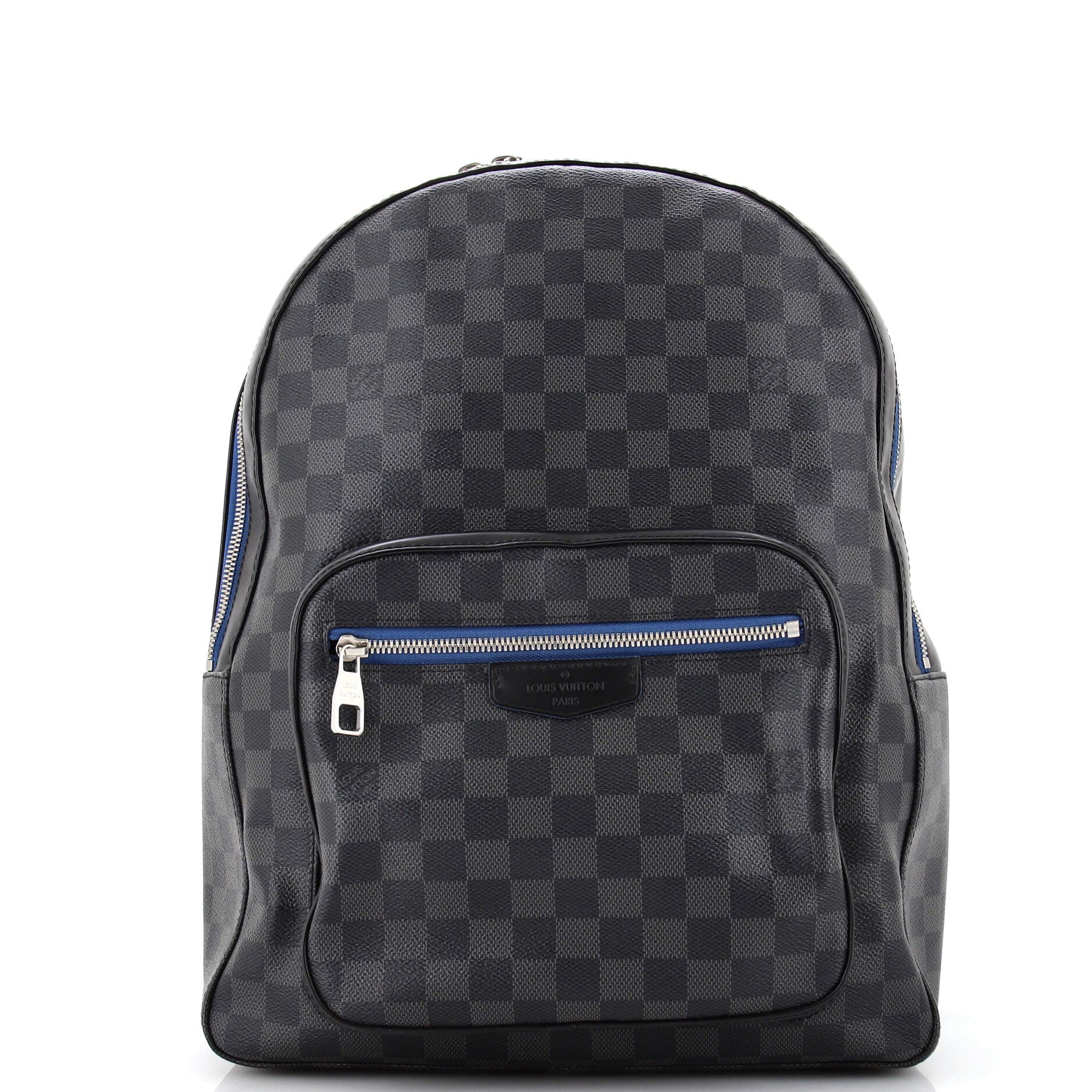 Pre-owned Louis Vuitton Josh Backpack Damier Graphite Giant Blue