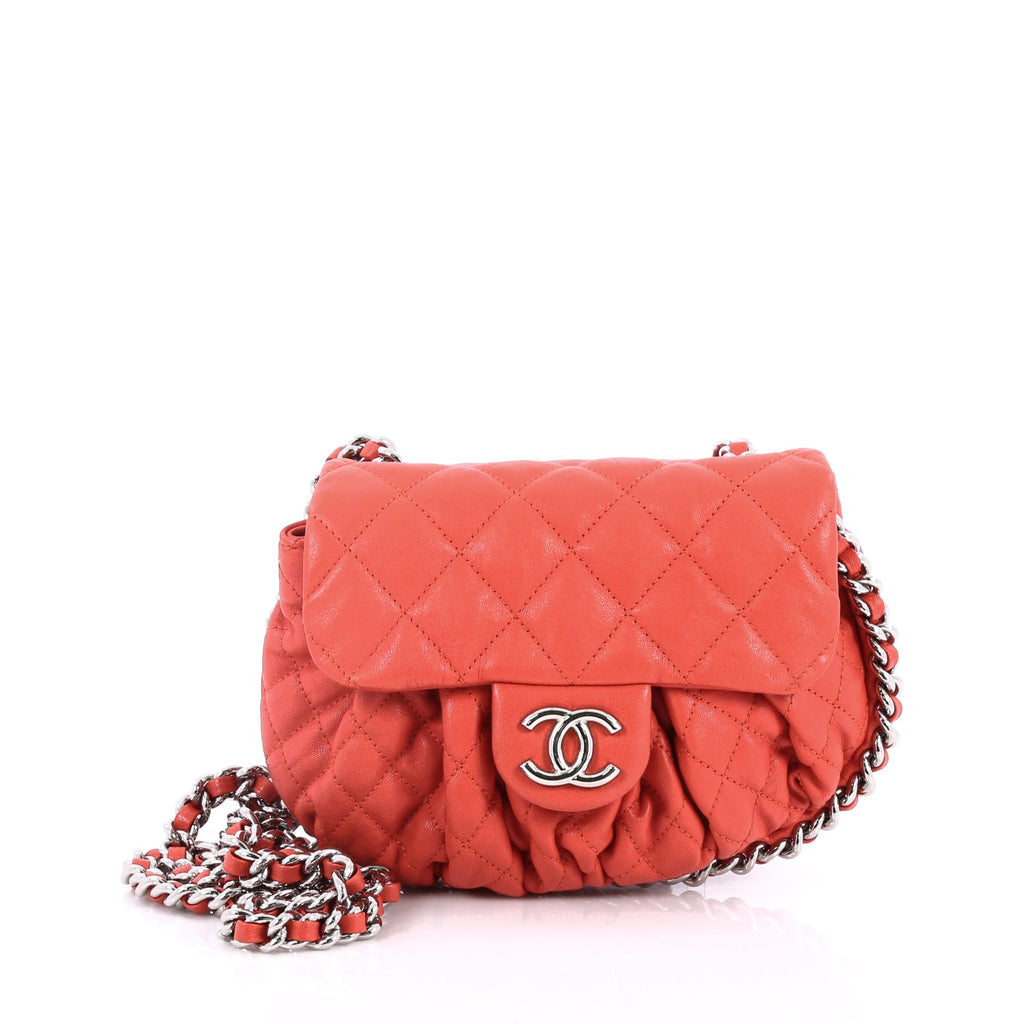 Buy Chanel Chain Around Flap Bag Quilted Leather Small Red 2248602 – Rebag